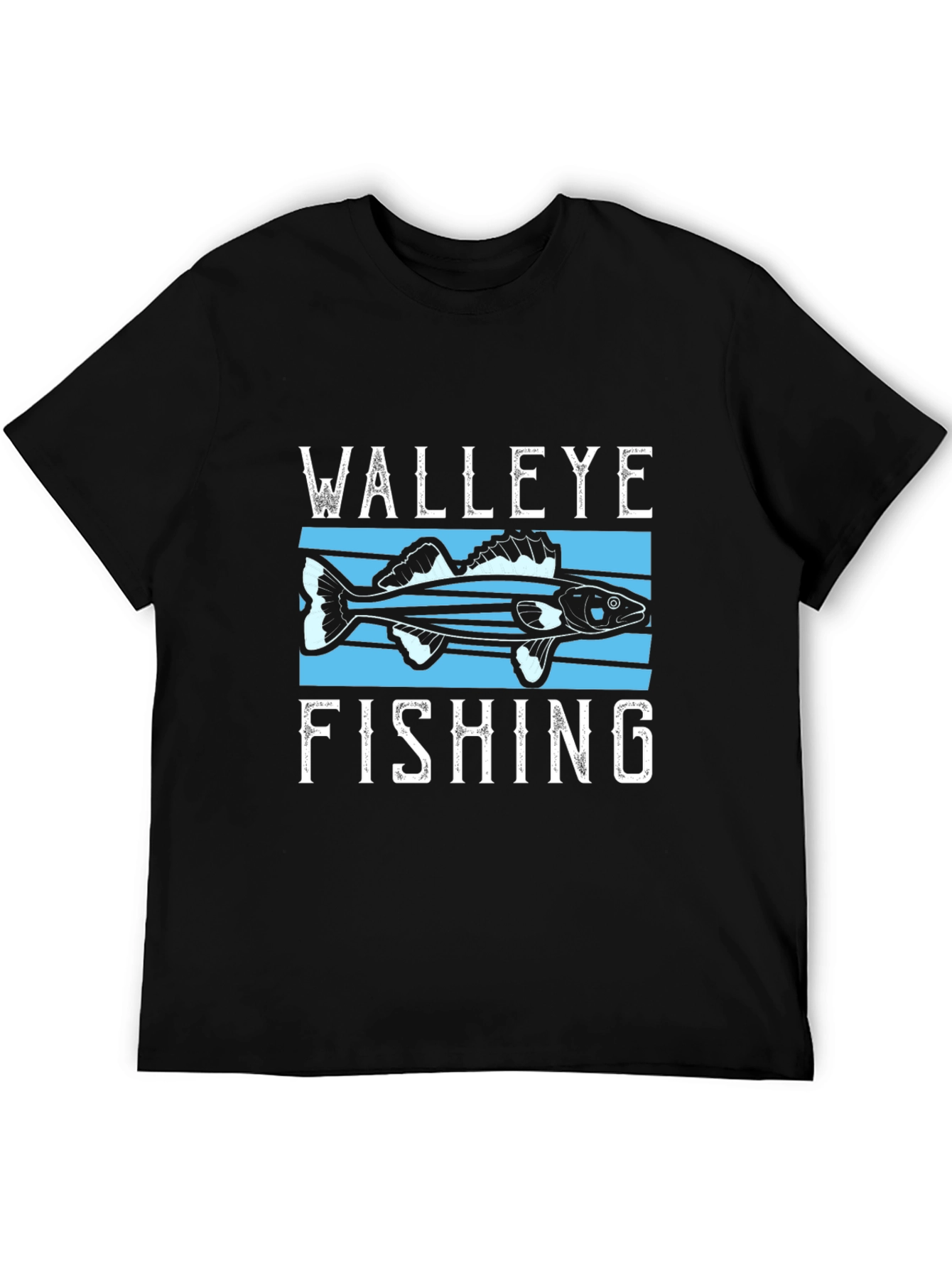 Black Walleye Fishing T-Shirt view 5