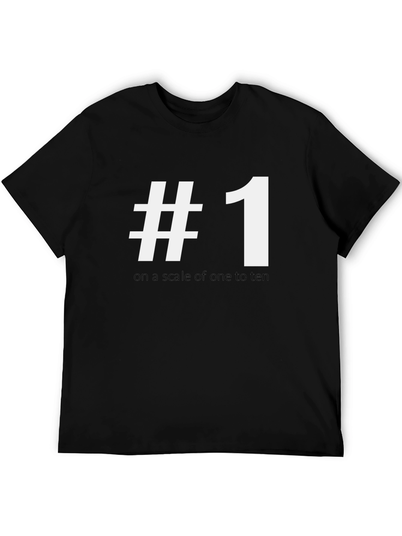 Black #1 on a Scale T-Shirt - Humorous Top view 5