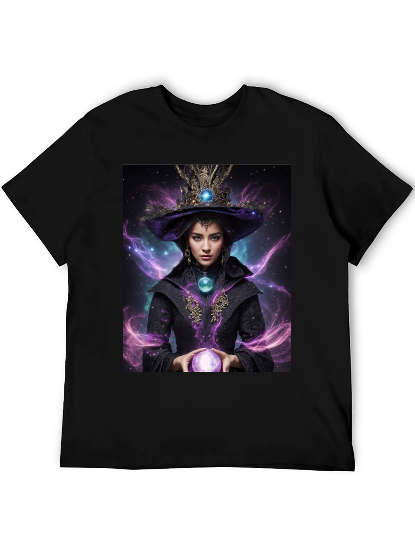 Mystic Witch Graphic Tee - Unisex Black T-Shirt - 5