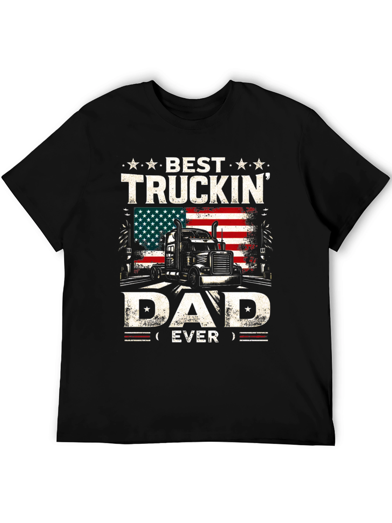 Black Best Truckin' Dad Ever T-Shirt view 5