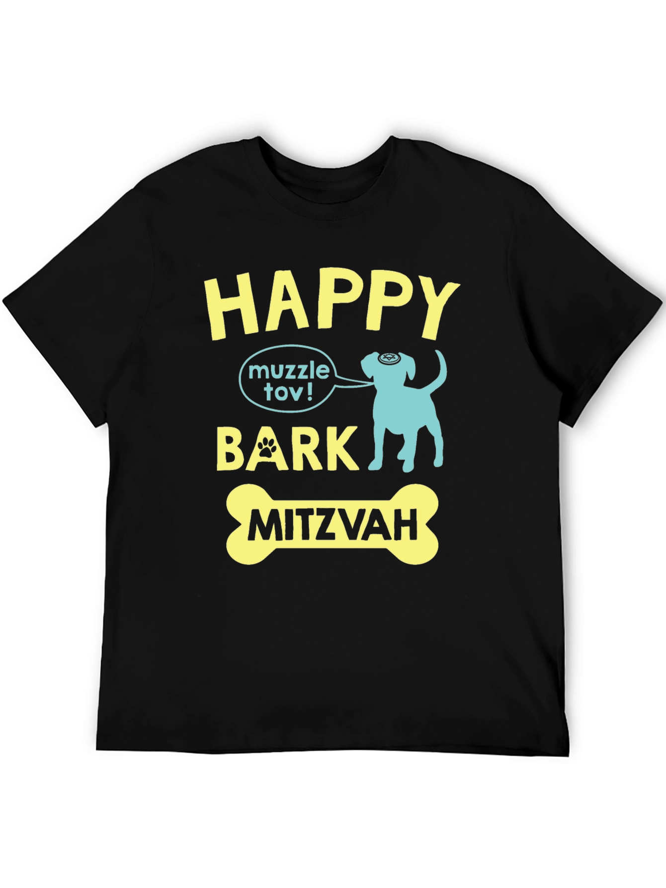 Black Happy Bark Mitzvah T-Shirt view 5