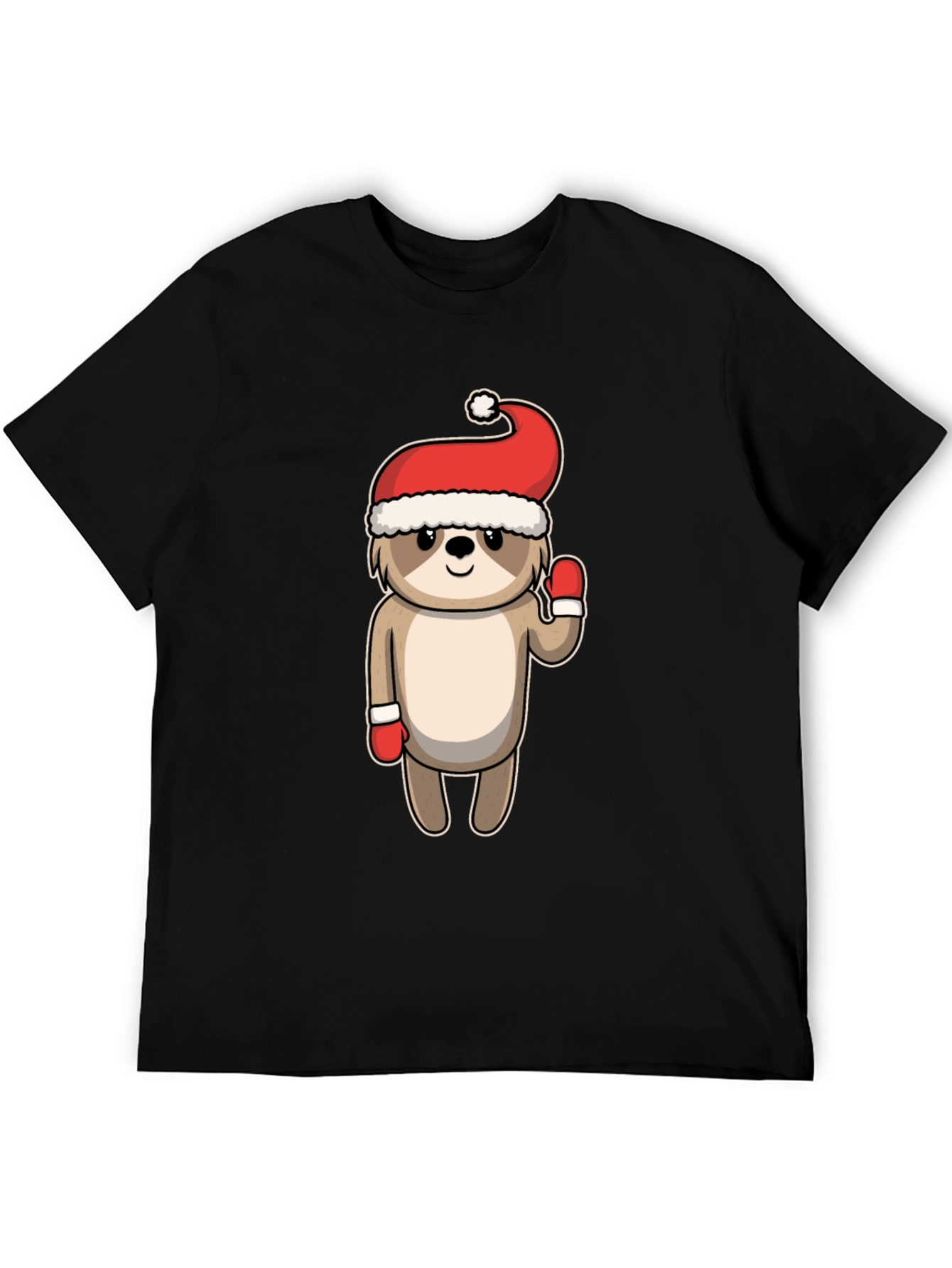 Black Festive Sloth Tee - Holiday Cheer view 5