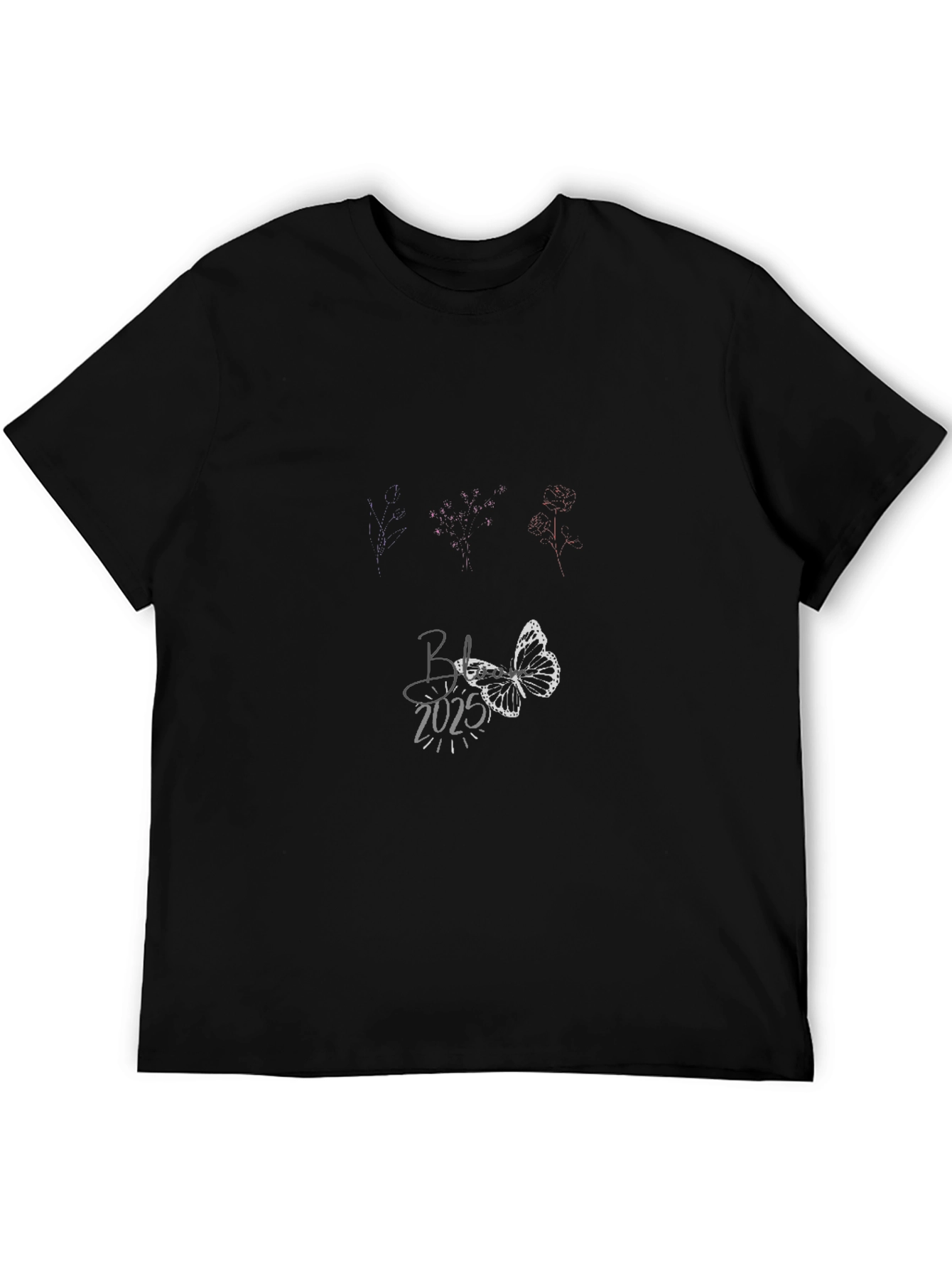 Black Butterfly & Firework Tee - Believe in 2025 T-Shirt view 5
