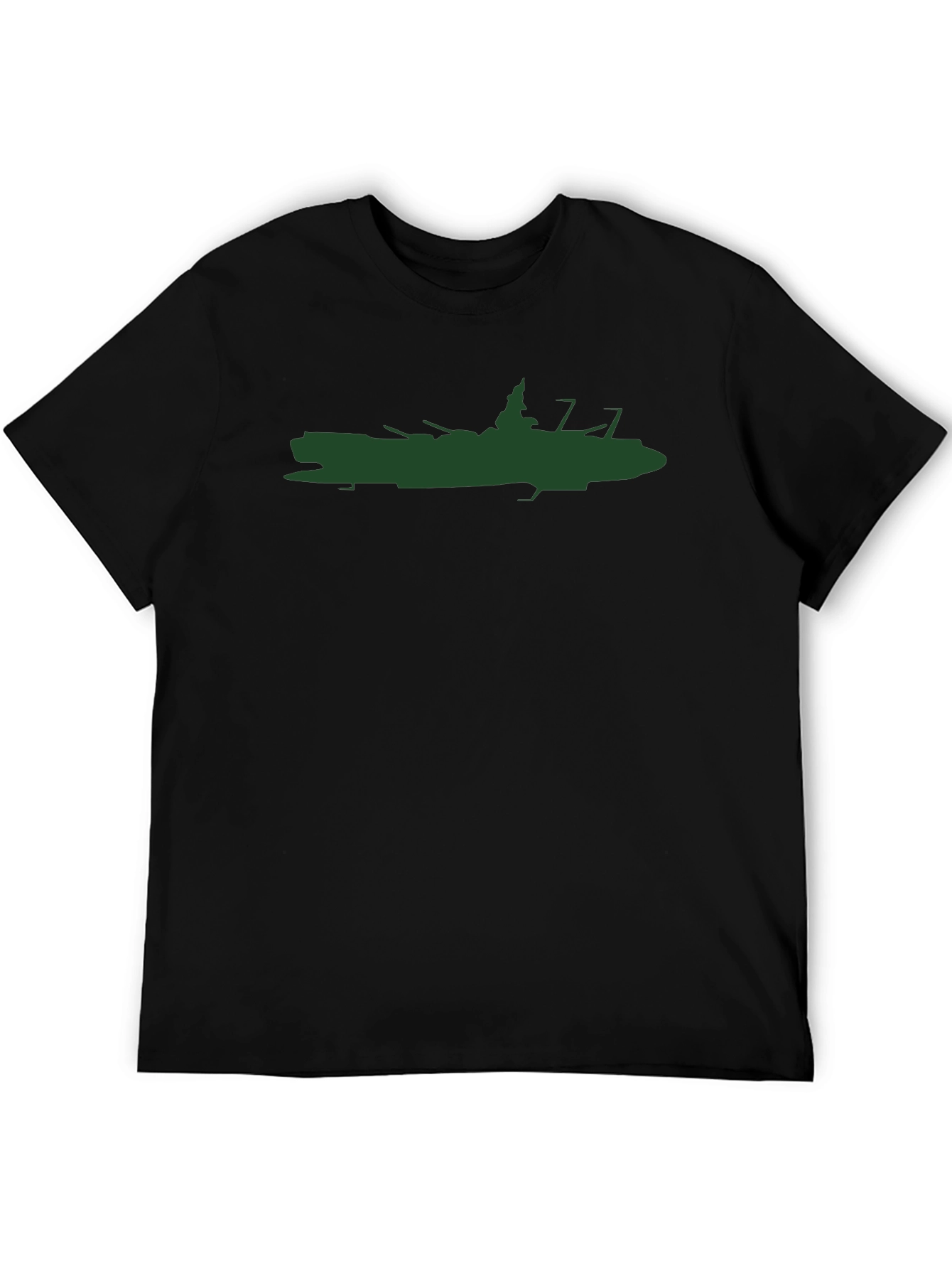 Black Battleship Silhouette Graphic T-Shirt - Black view 5