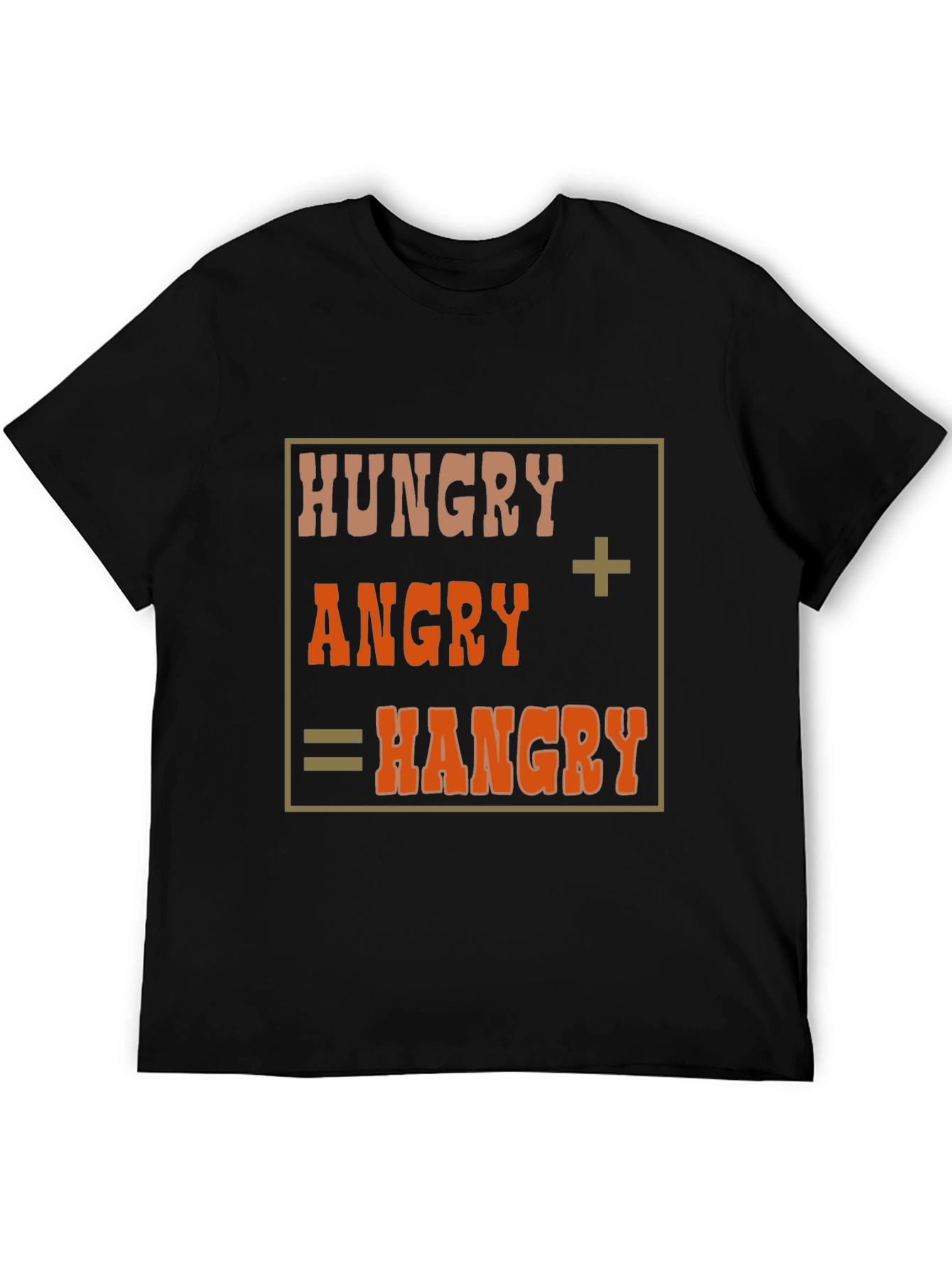Black Hangry T-Shirt - Funny Hungry Angry Tee view 5