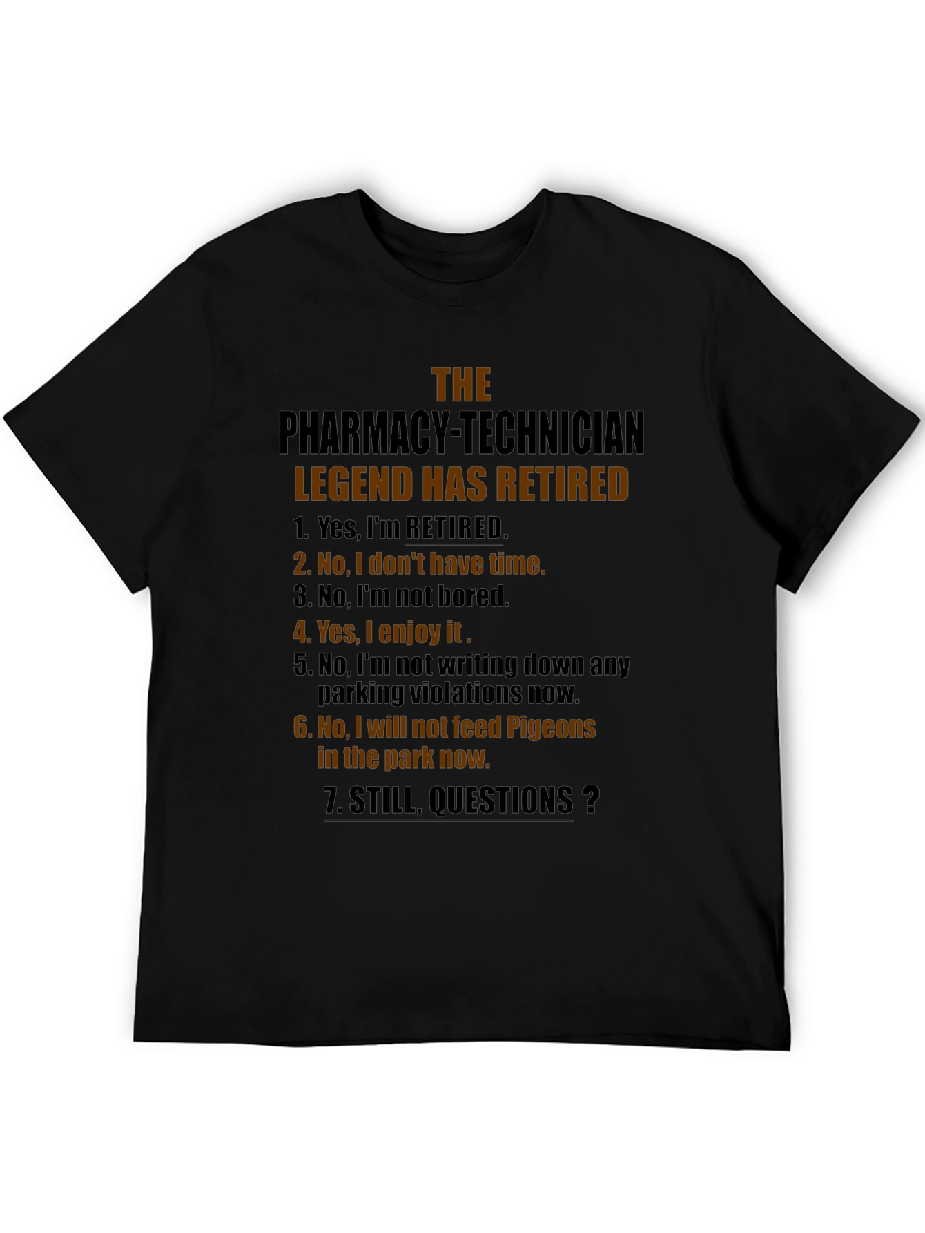 Black Retired Pharmacy Technician Legend T-Shirt view 5