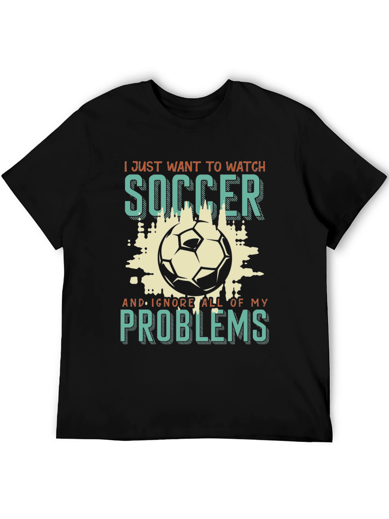 Black Soccer Lover Graphic T-Shirt view 5