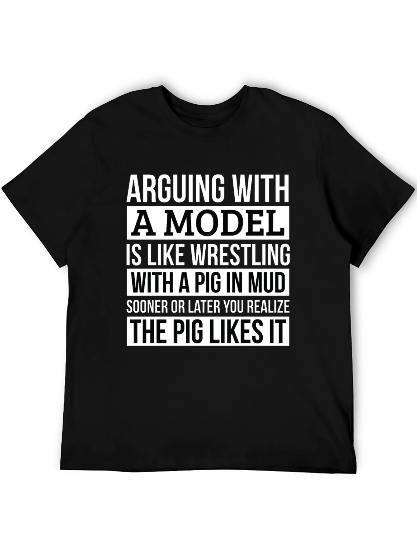 Black Arguing With a Model T-Shirt - Funny Novelty Tee view 5