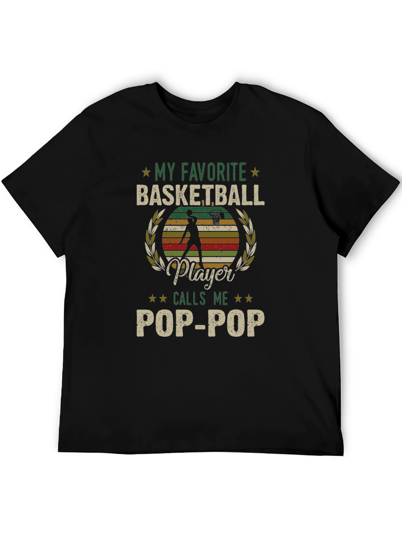 Black My Favorite Basketball Player Calls Me Pop-Pop T-Shirt view 5