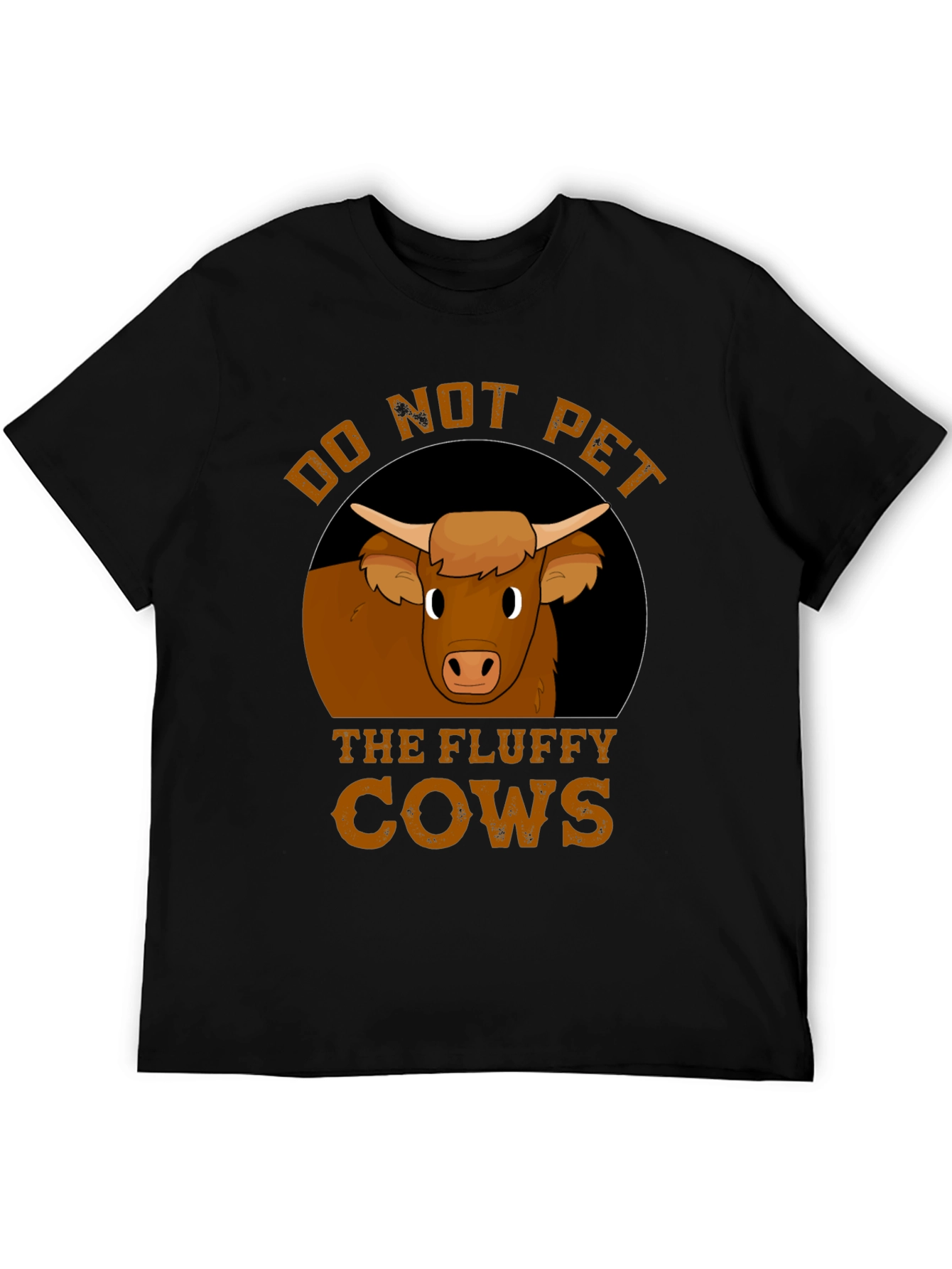 Black Do Not Pet the Fluffy Cows T-Shirt view 5