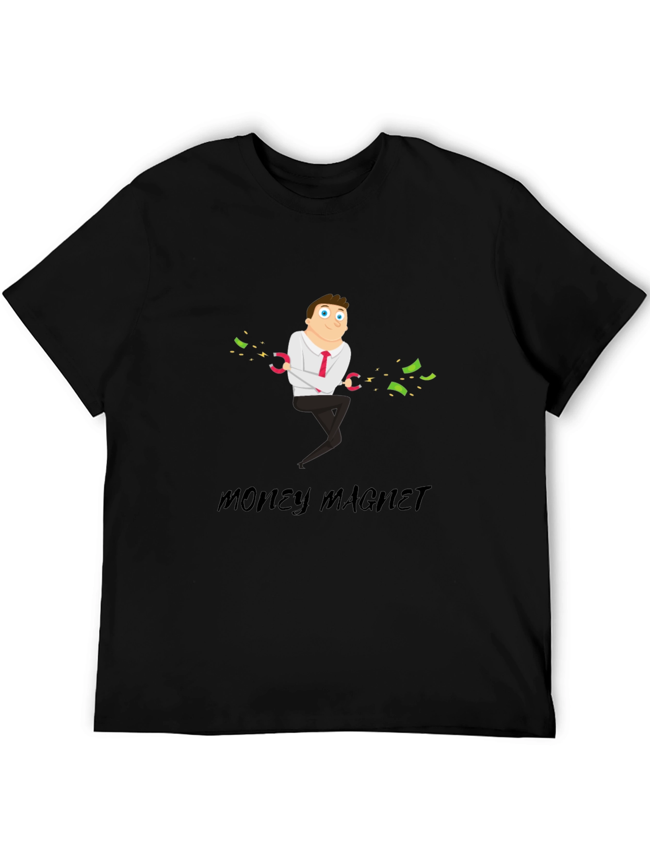 Black Money Magnet Graphic T-Shirt view 5