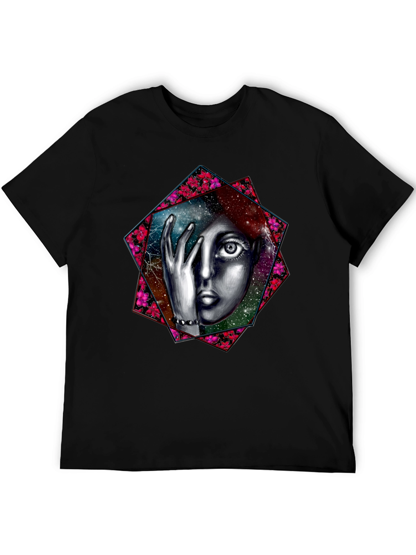 Black Cosmic Woman Graphic T-Shirt - Black view 5