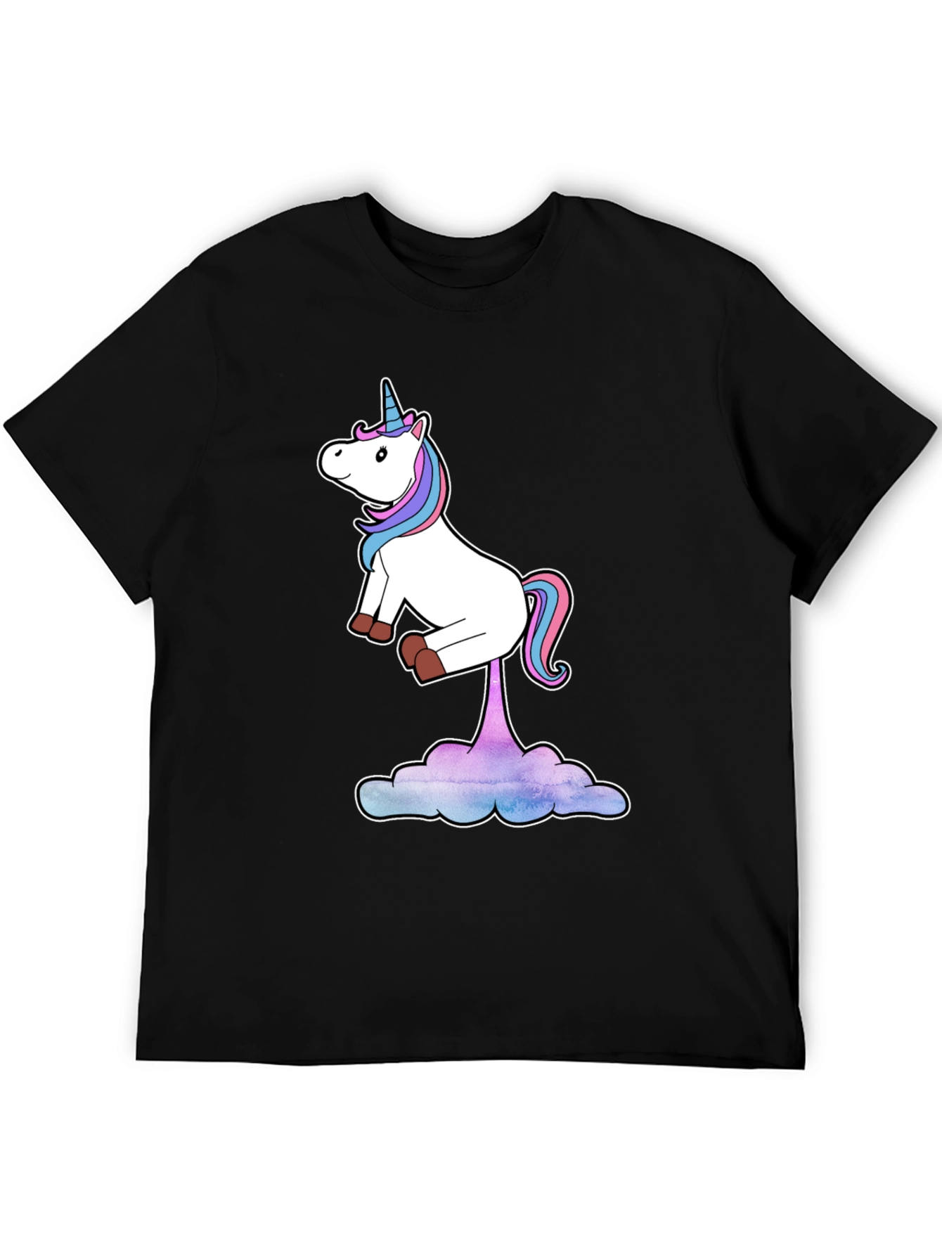 Black Unicorn Poop Cloud Men's Graphic T-Shirt view 5