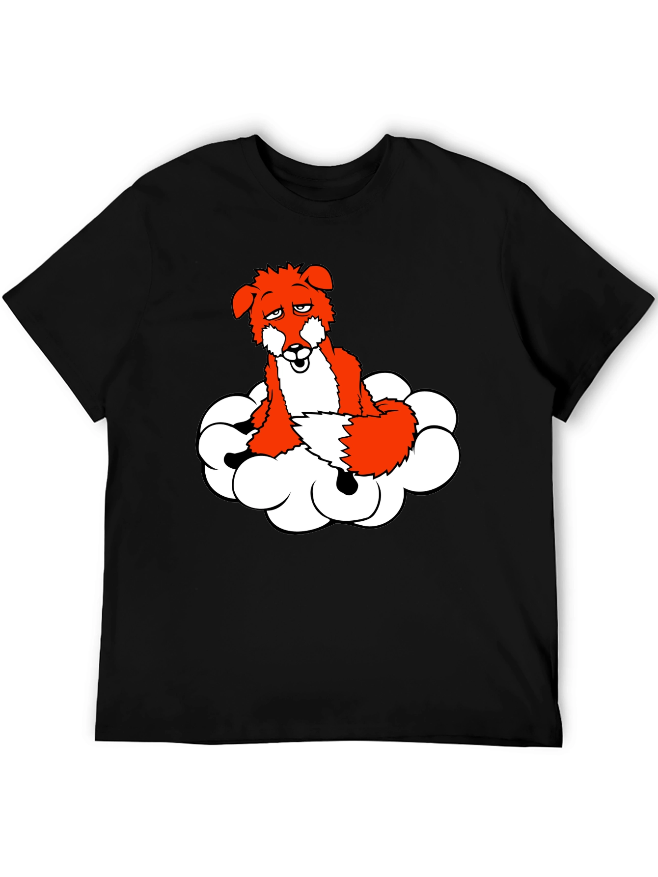 Black Fox on Cloud T-Shirt - Unique Graphic Tee view 5
