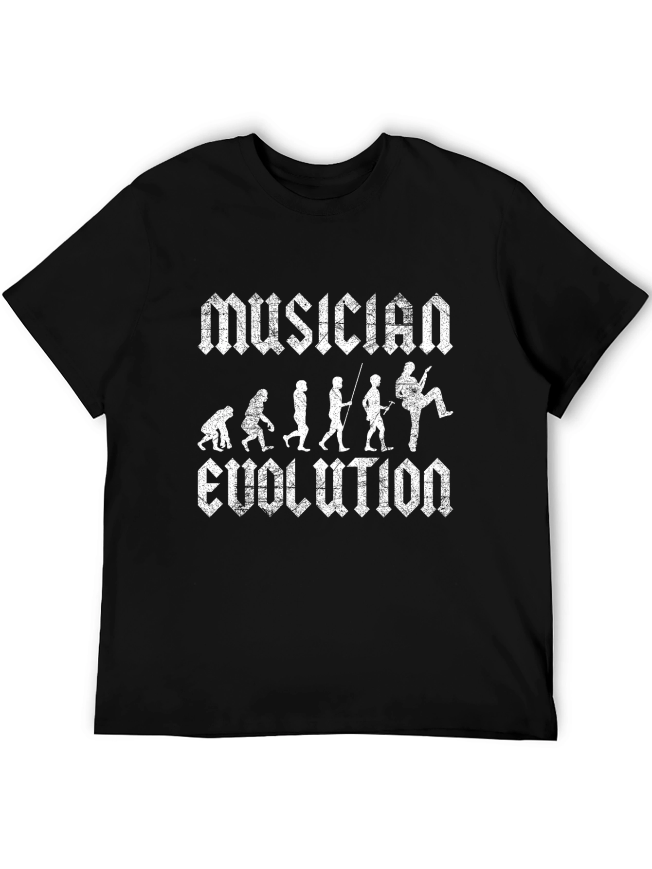Black Musician Evolution Graphic Tee - Black Cotton T-Shirt view 5