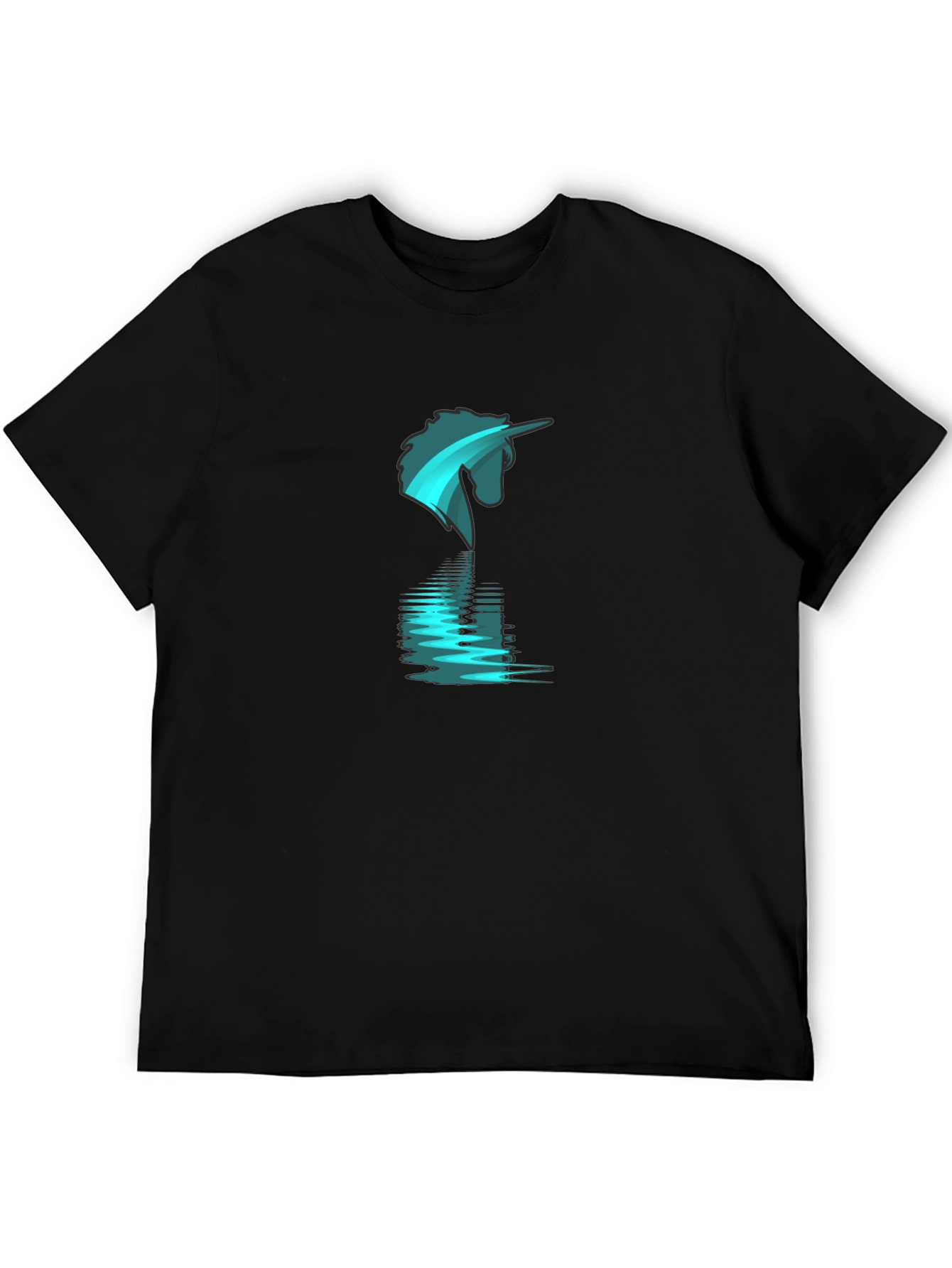 Black Unicorn Reflection Graphic T-Shirt view 5