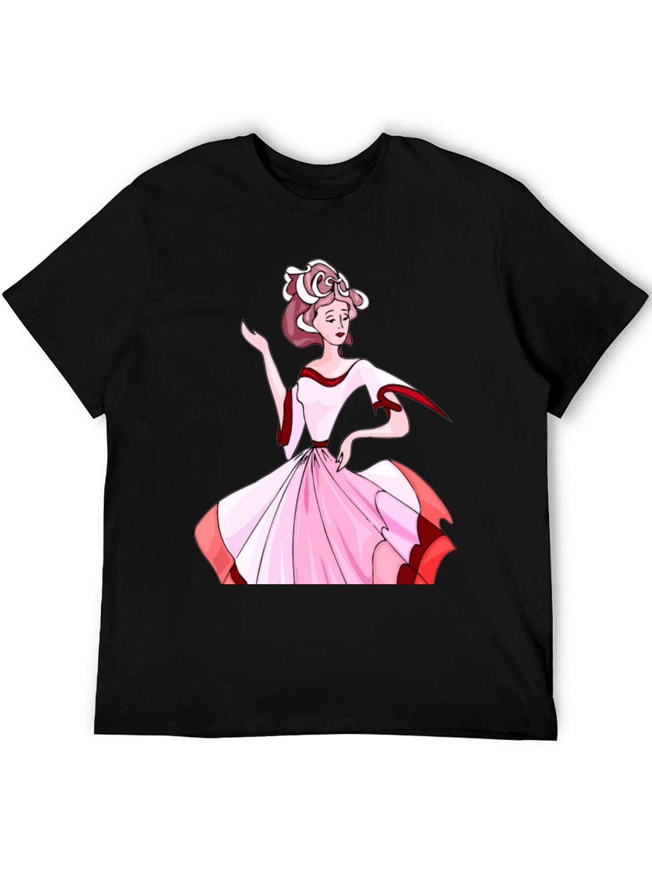 Black Elegant Woman T-Shirt - Unique Fashion Tee view 5