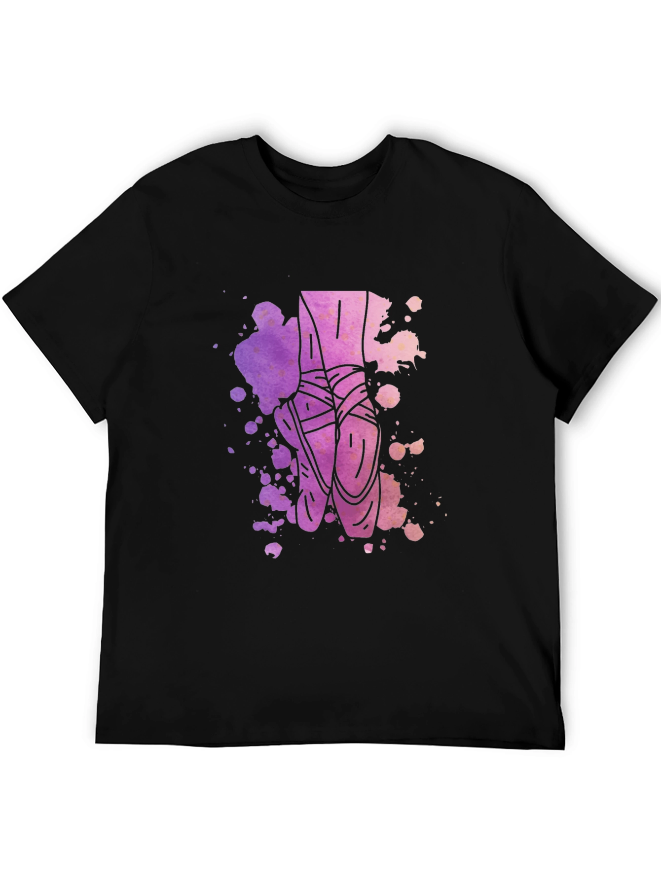 Black Ballet Pointe Shoes Graphic Tee - Artistic Design view 5