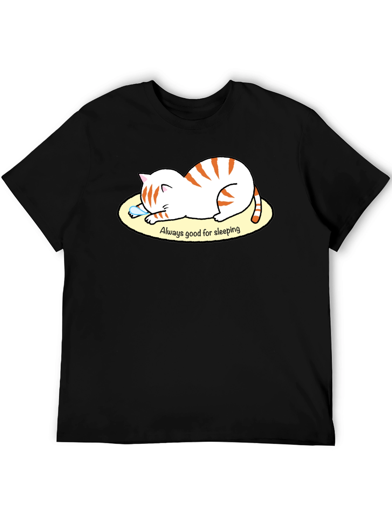 Black Always Good for Sleeping Cat Graphic T-Shirt view 5