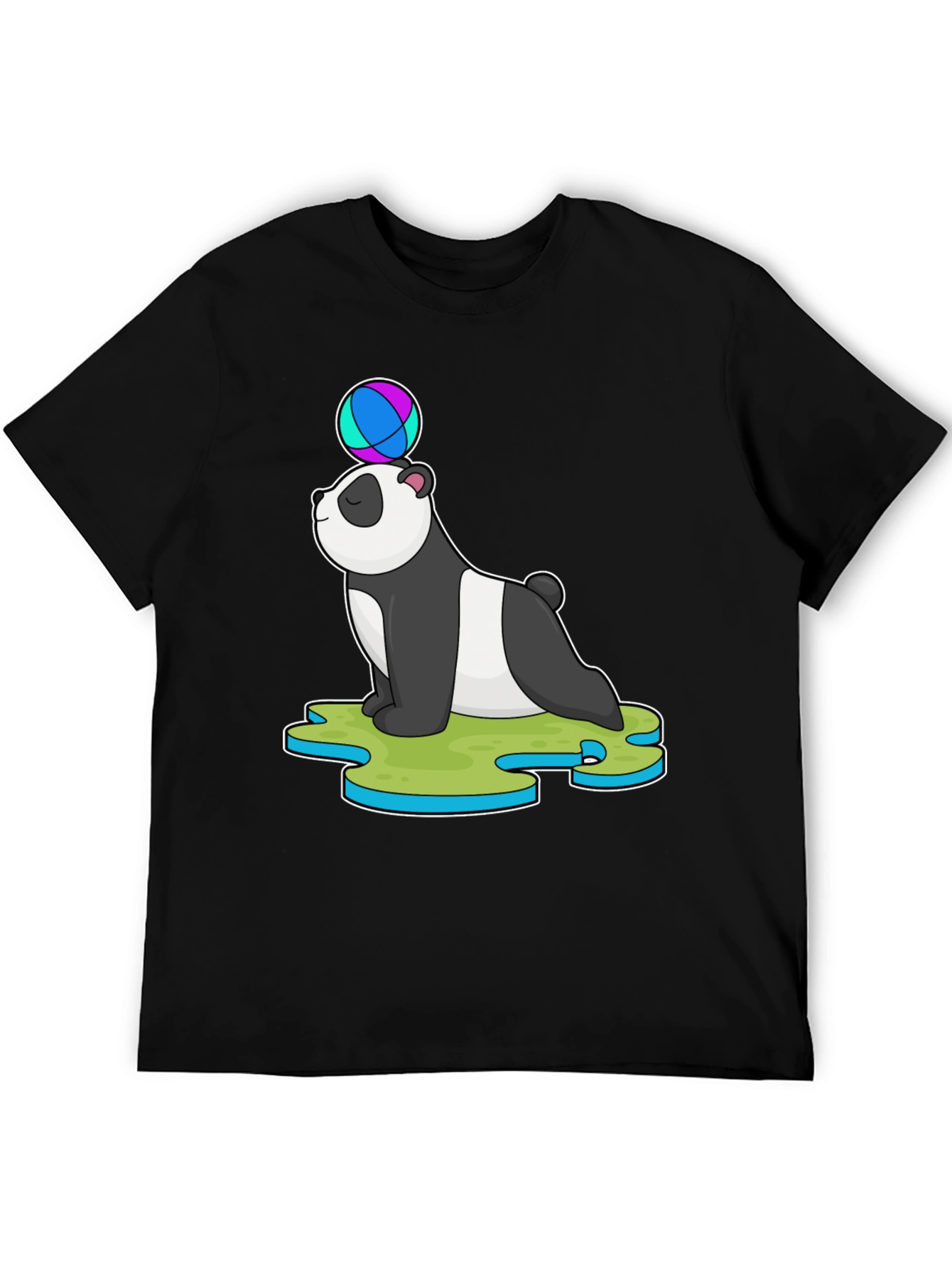 Black Panda Balancing Ball T-Shirt view 5
