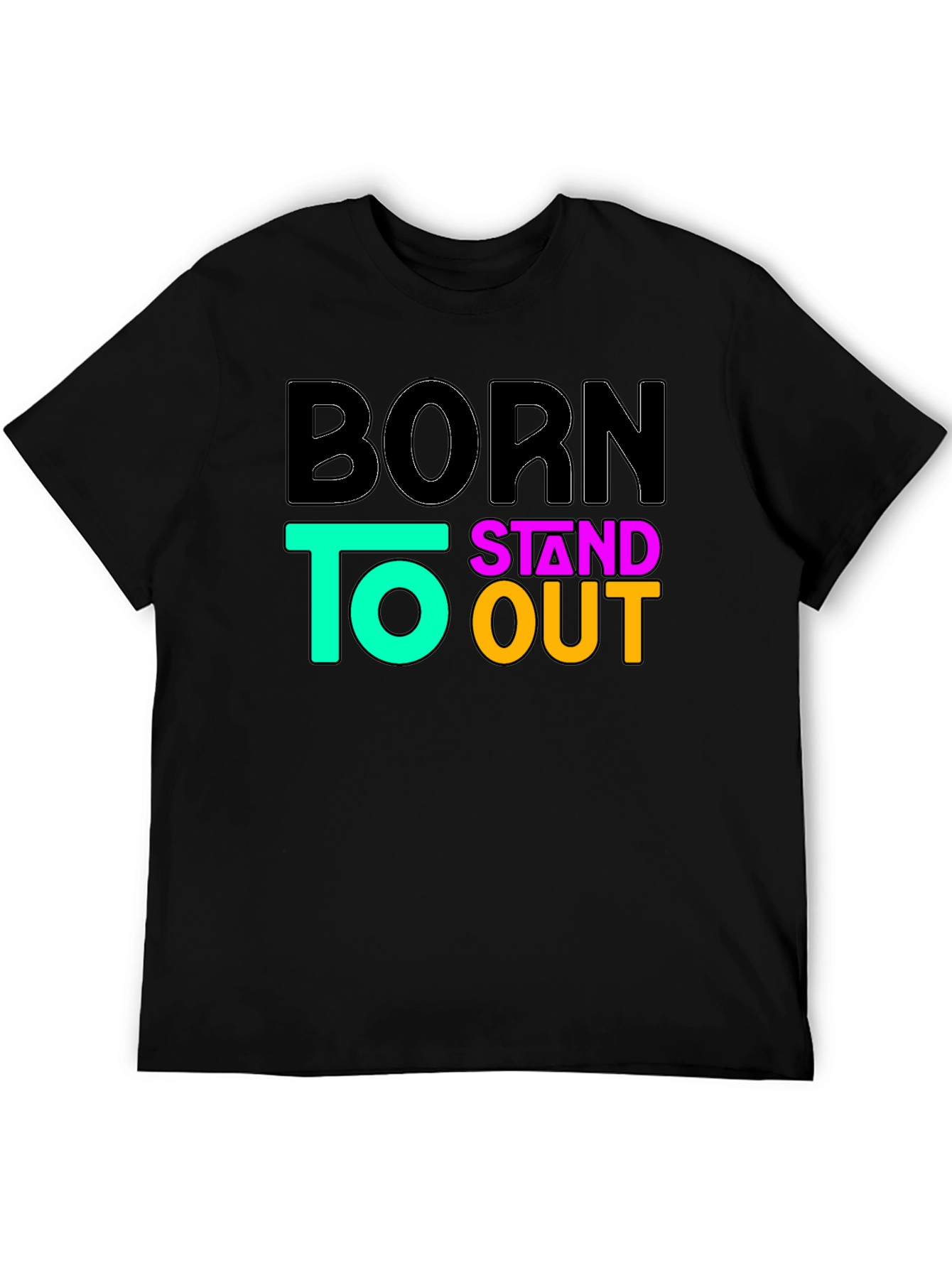 Black Born to Stand Out Graphic Tee - Black view 5