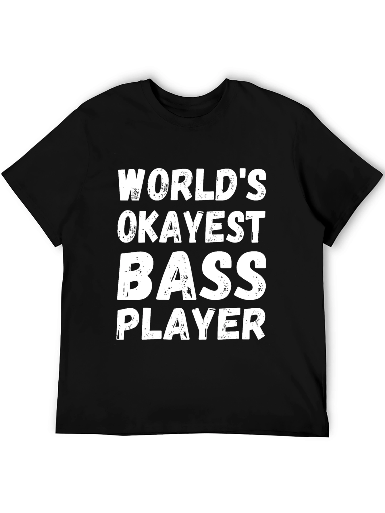 Black World's Okayest Bass Player Black T-Shirt view 5