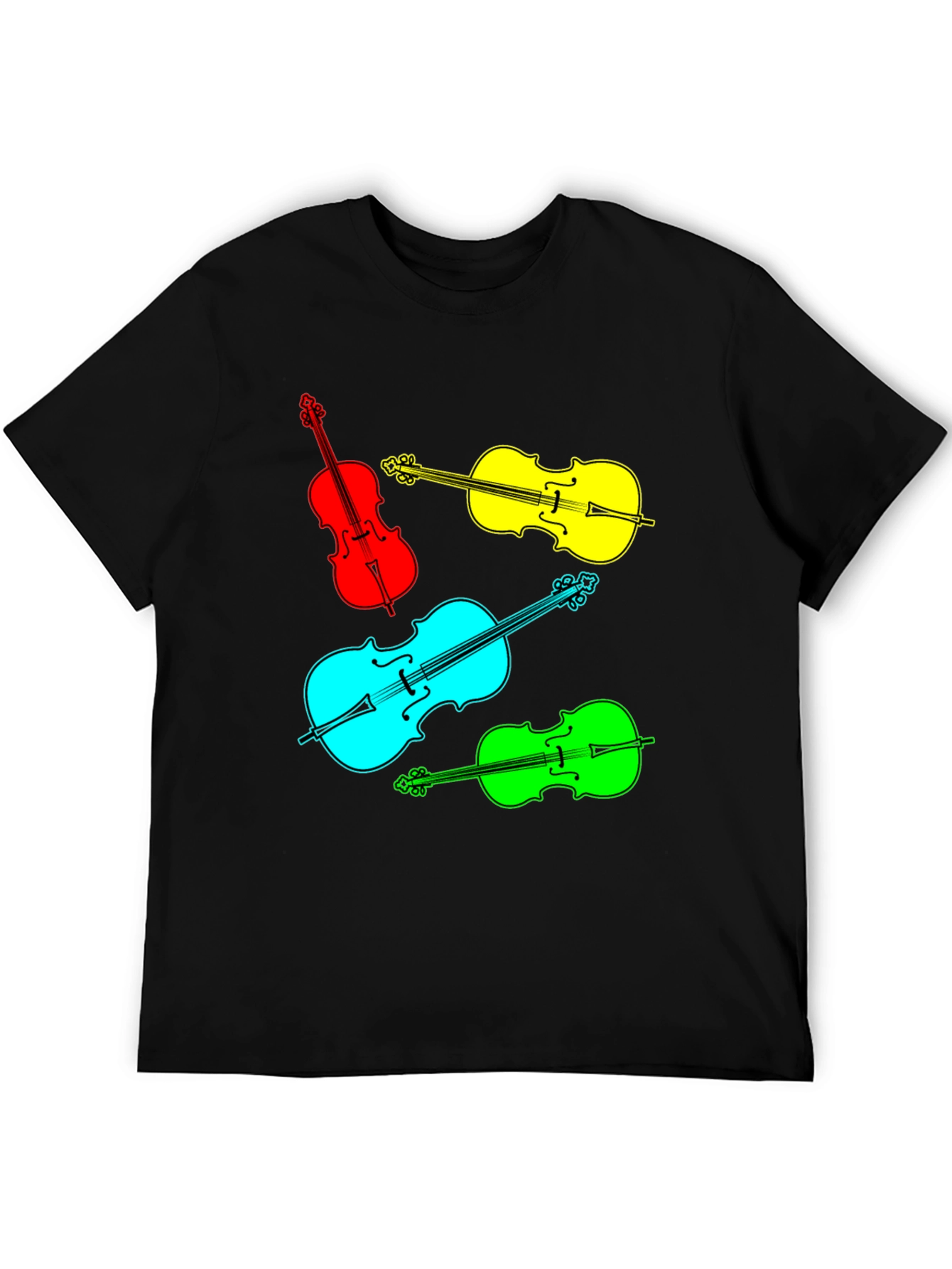 Black Vibrant Violin Graphic Tee - Musical Statement view 5