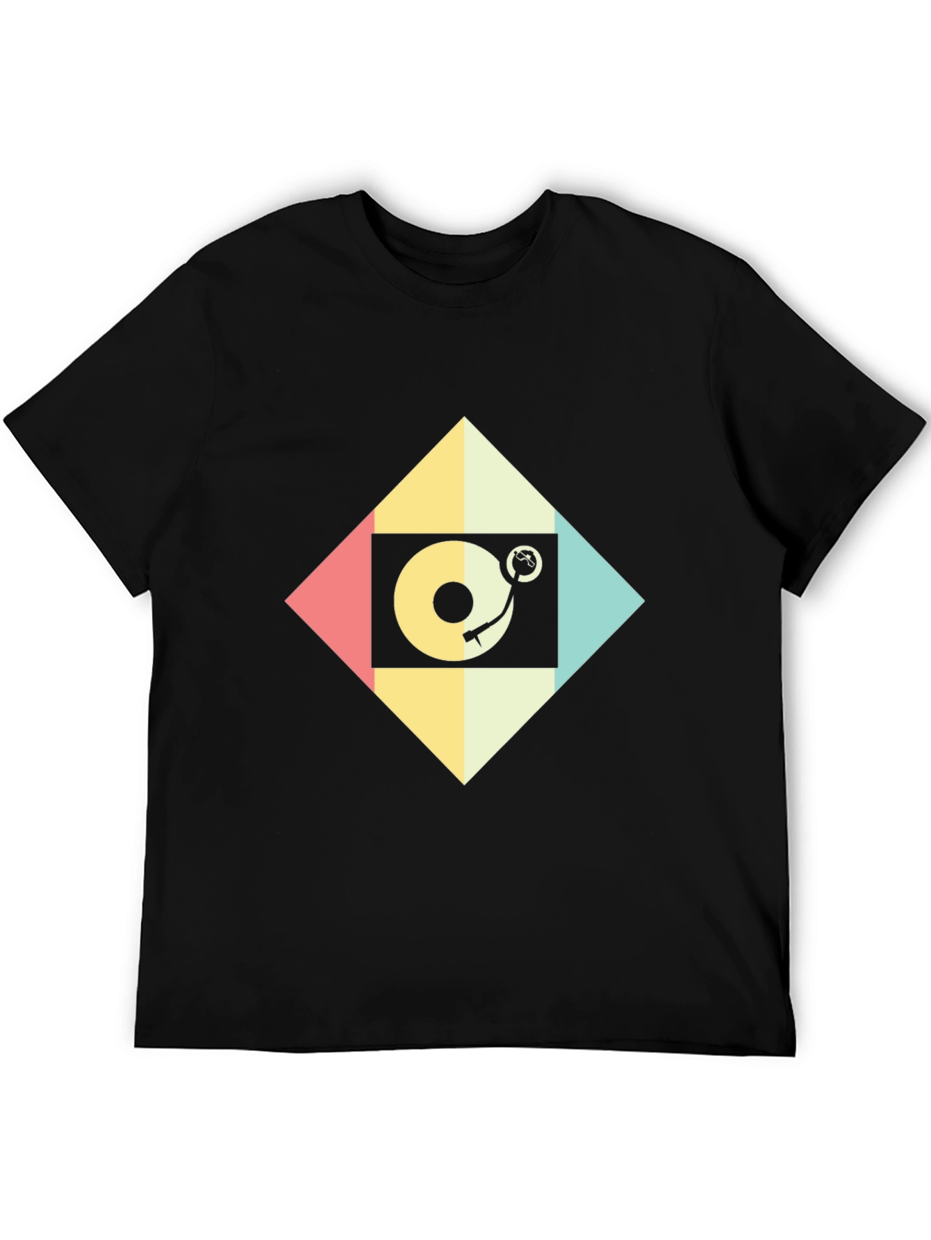 Black Retro Turntable Graphic Tee view 5