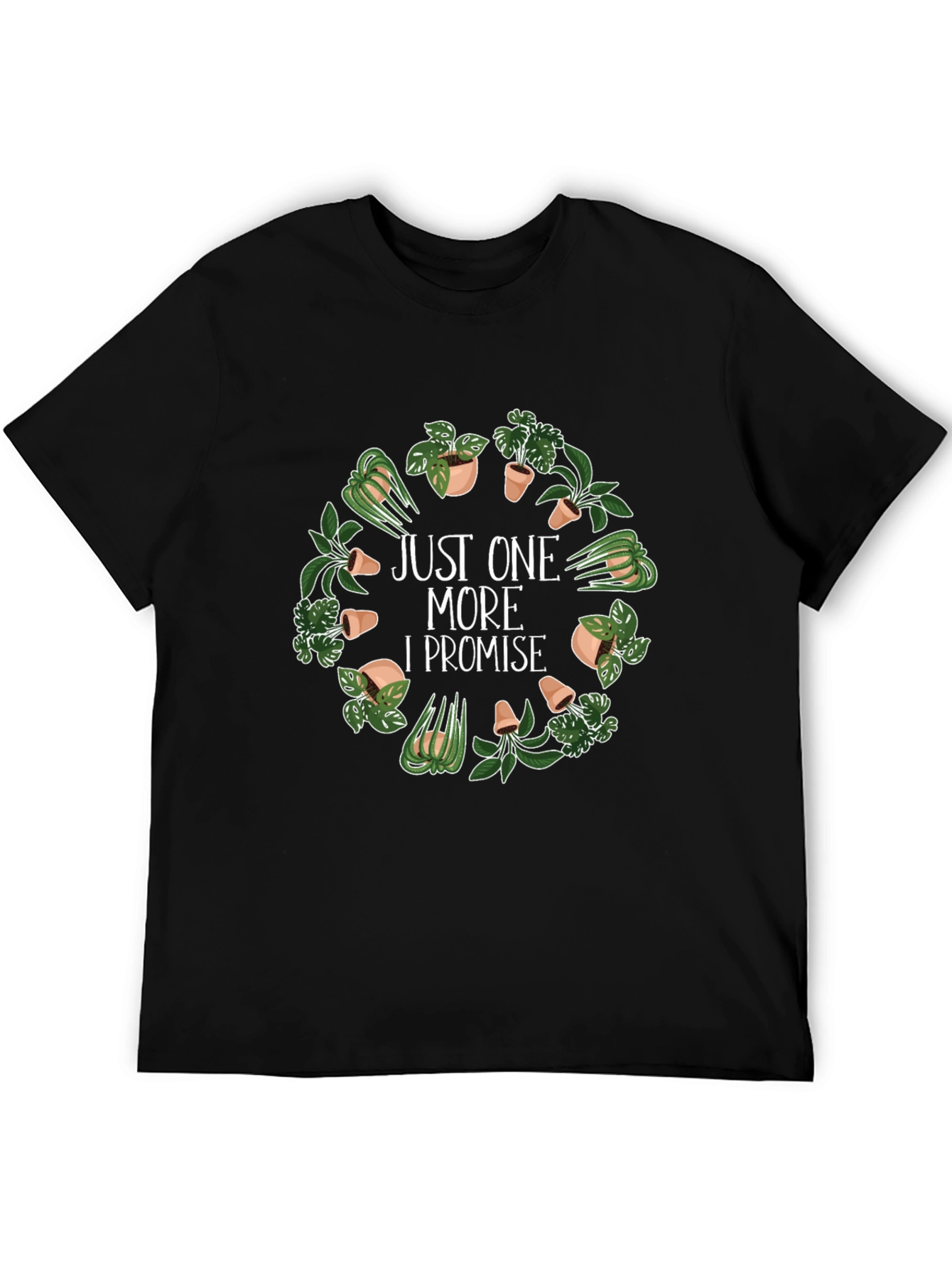 Black Just One More Plant T-Shirt - Black, Gardener's Gift view 5