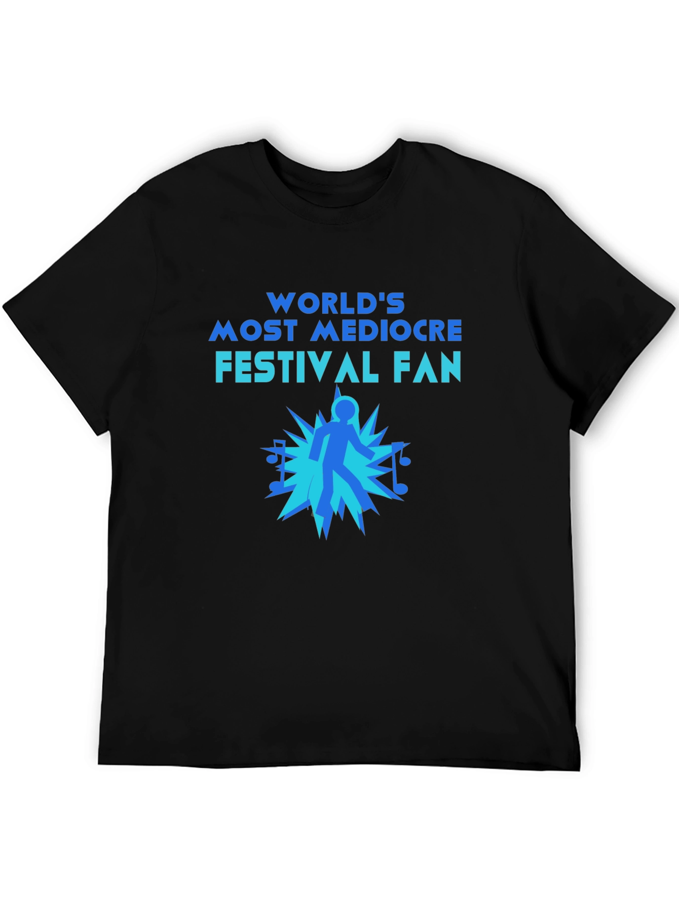 Black Mediocre Festival Fan T-Shirt - Music Lover Tee view 5