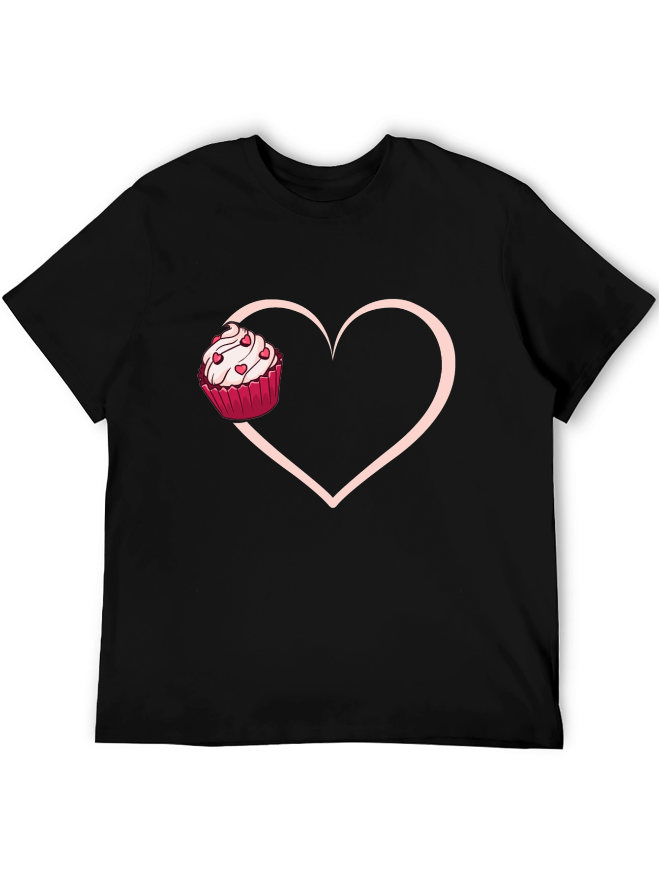 Black Cupcake Heart Graphic Tee - Sweet Love T-Shirt view 5