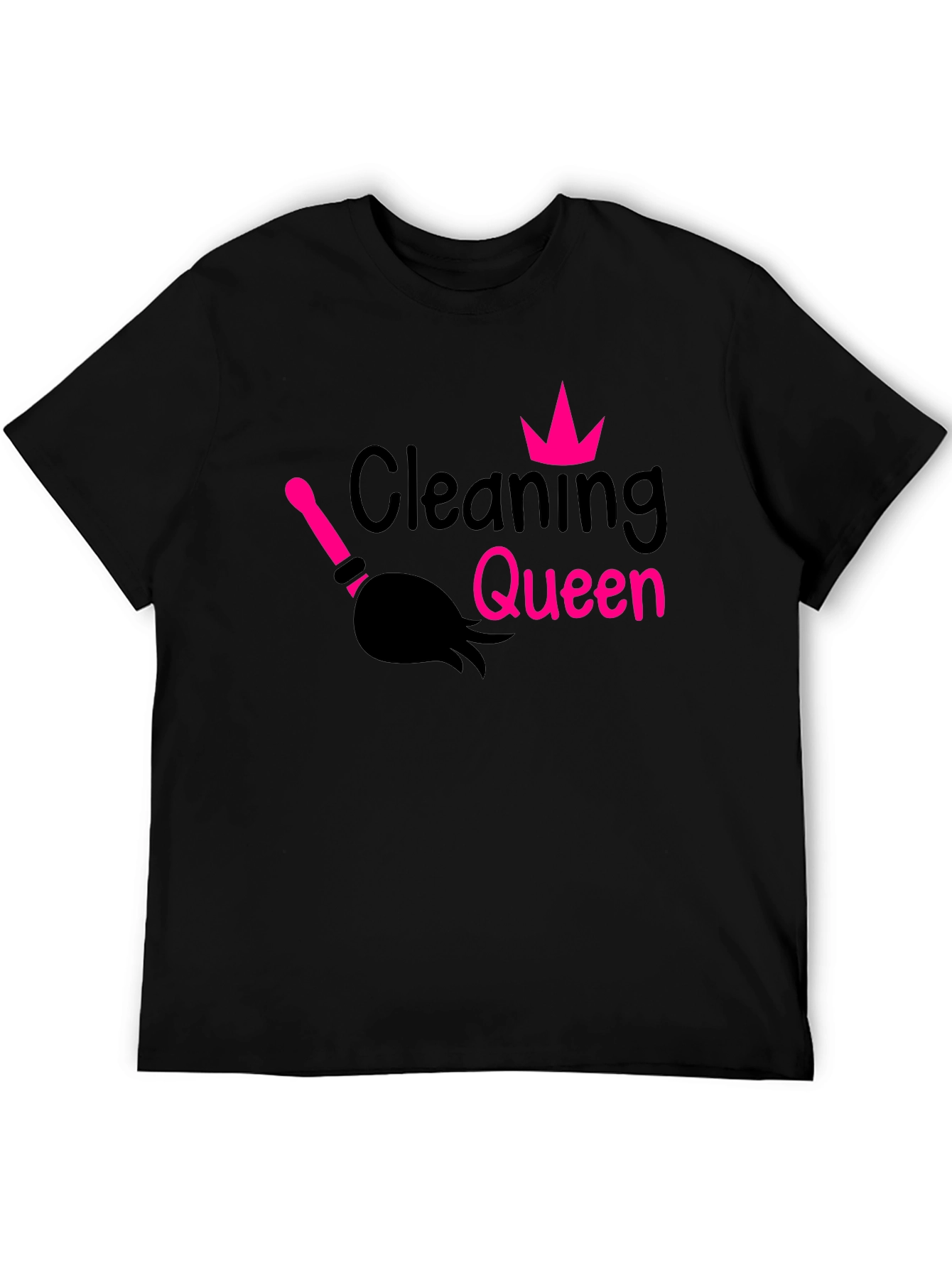 Black Cleaning Queen Graphic Tee - Black T-Shirt view 5