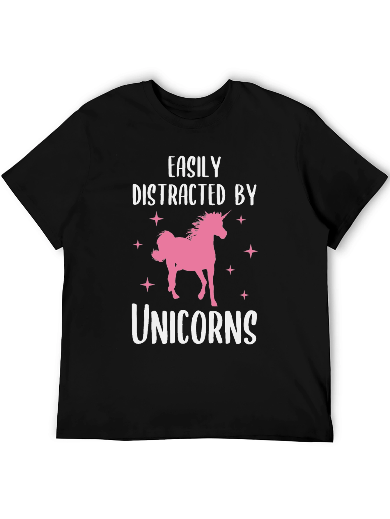 Black Easily Distracted by Unicorns Graphic Tee view 5
