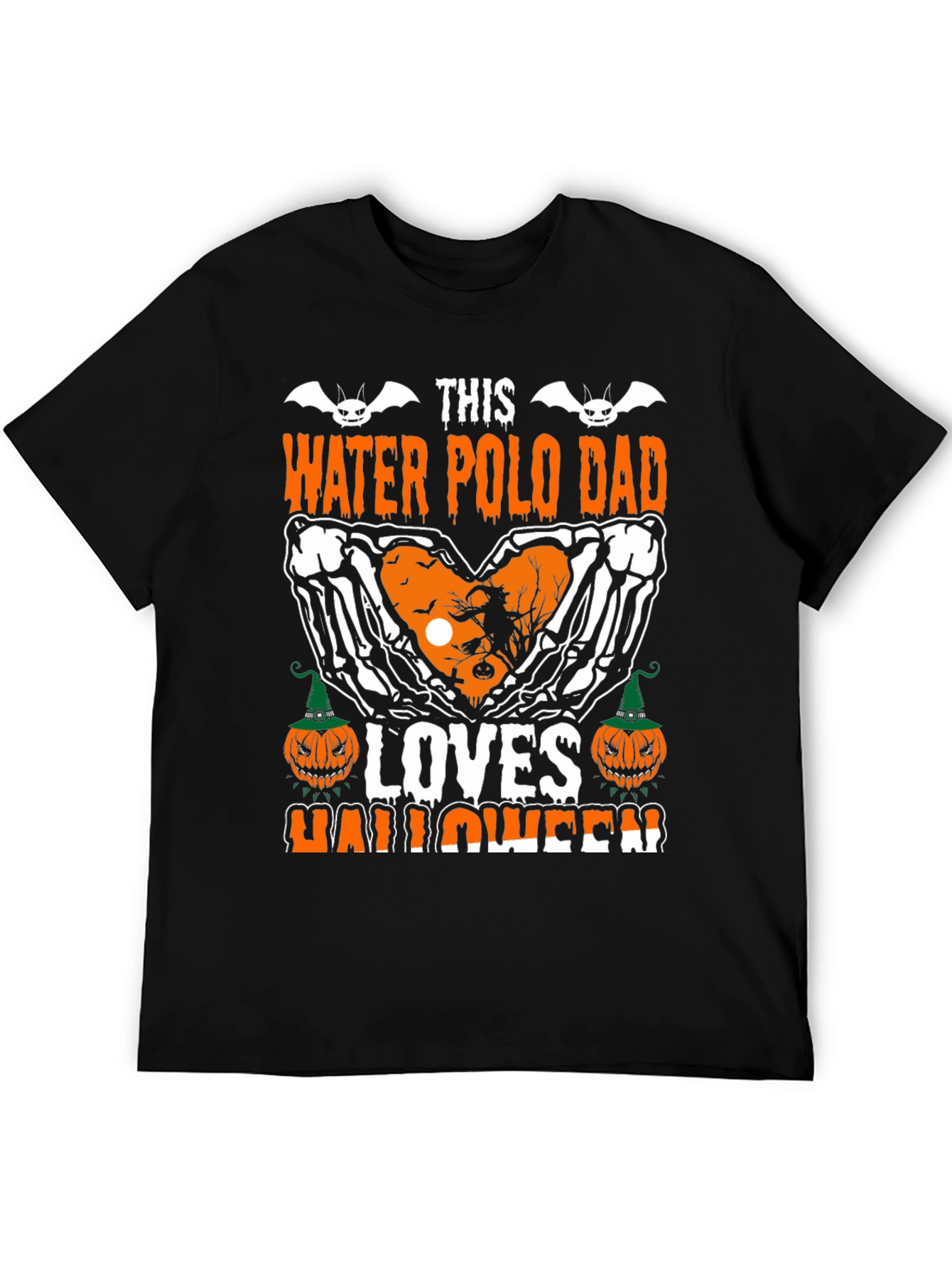 Black Water Polo Dad Halloween T-Shirt view 5