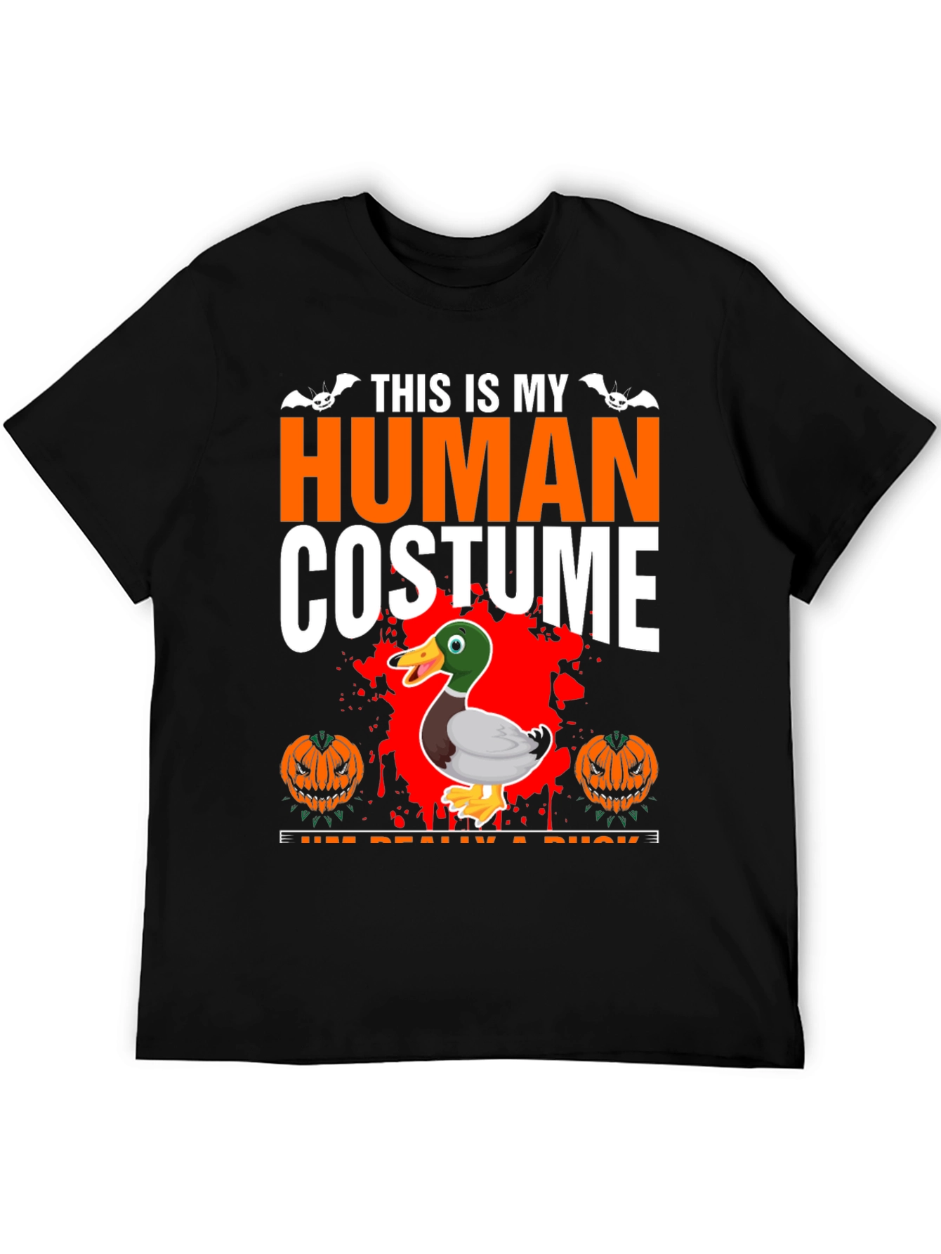 Black This Is My Human Costume I'm Really a Duck T-Shirt view 5