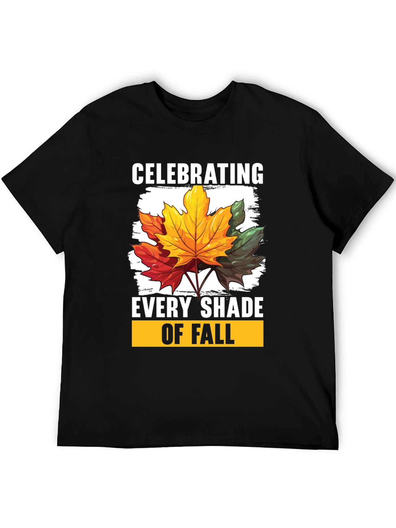 Black Fall Leaves T-Shirt - Celebrating Every Shade of Fall view 5