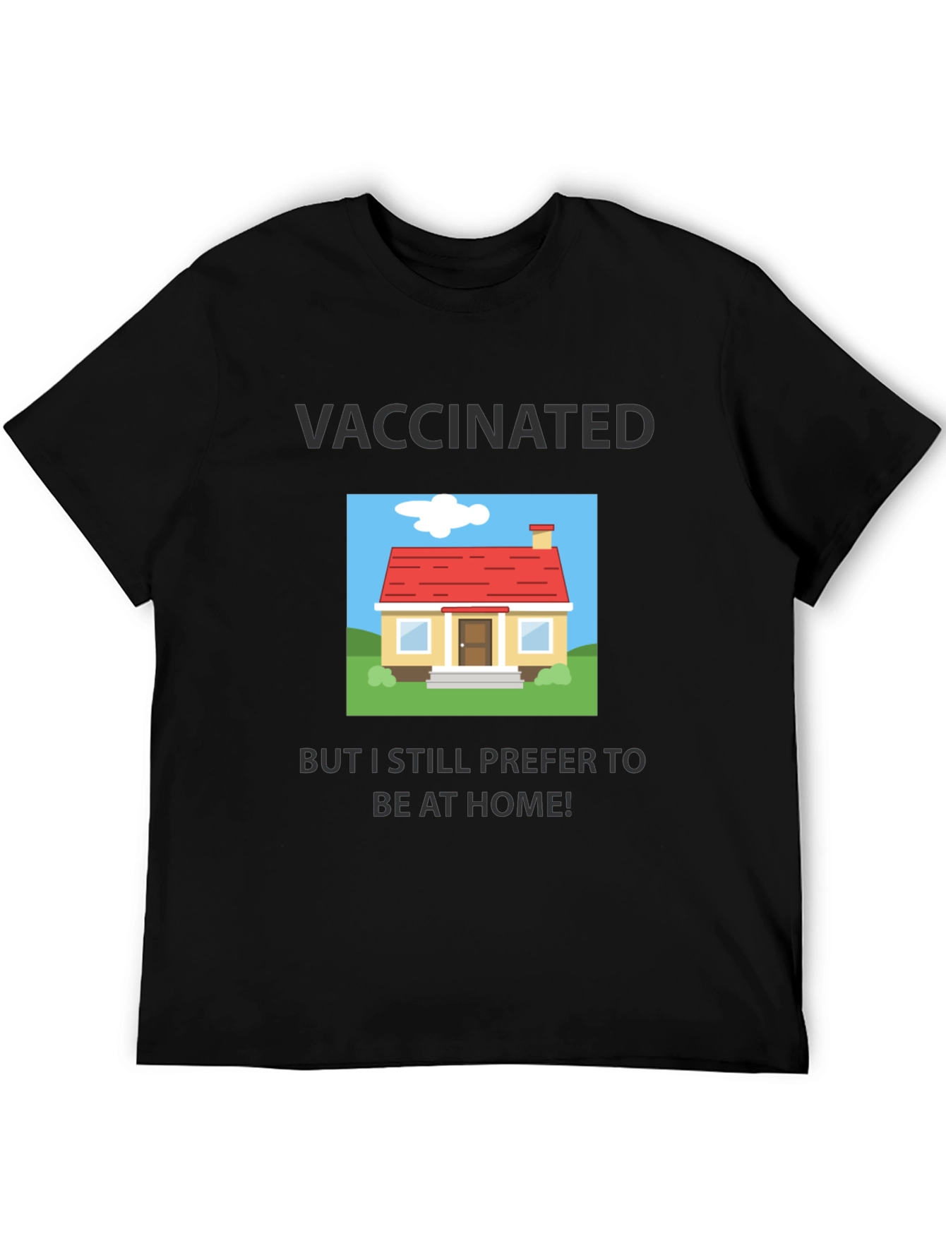 Black Vaccinated Stay-at-Home T-Shirt view 5