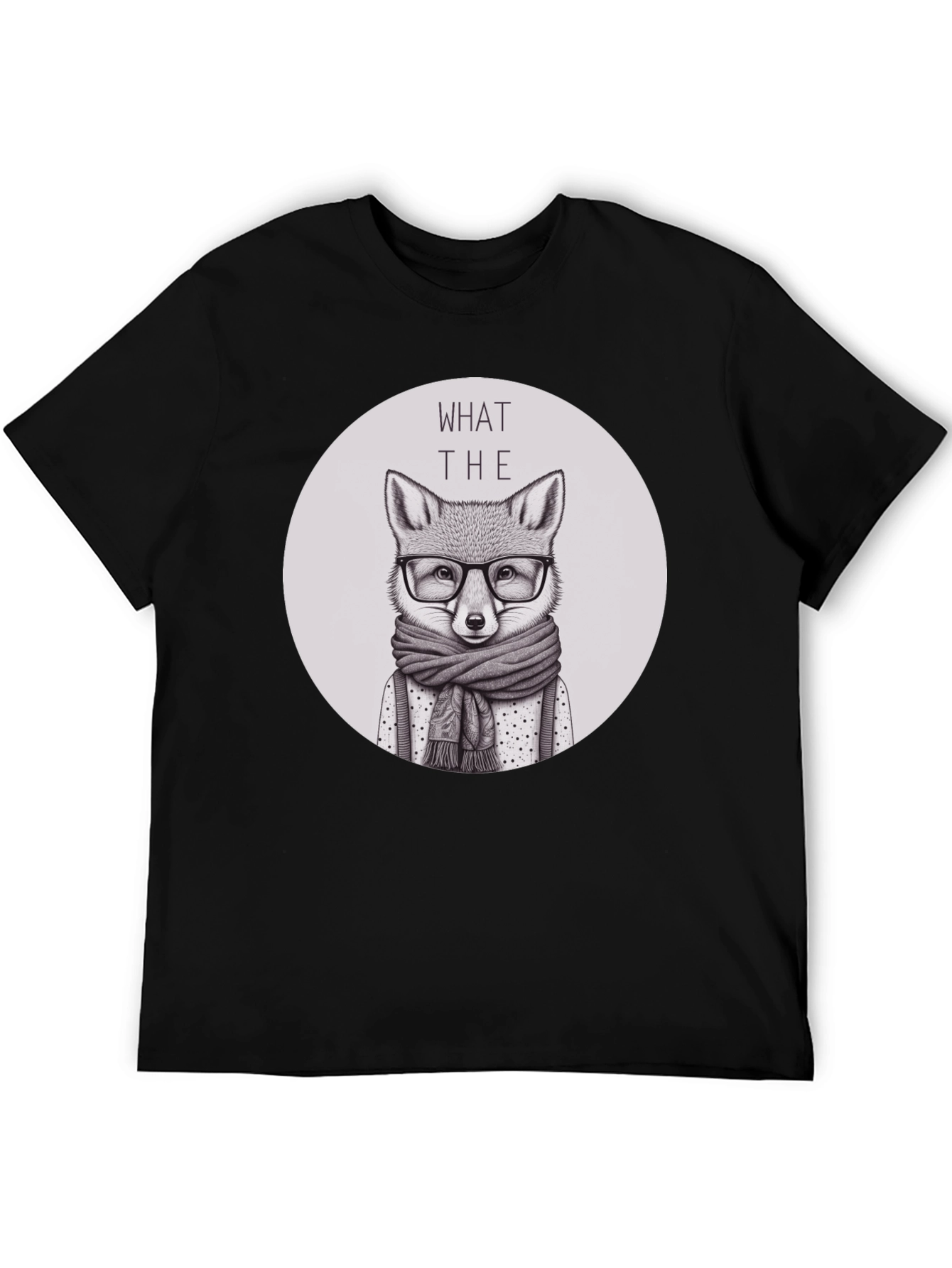 Black What the Fox T-Shirt - Novelty Animal Tee view 5