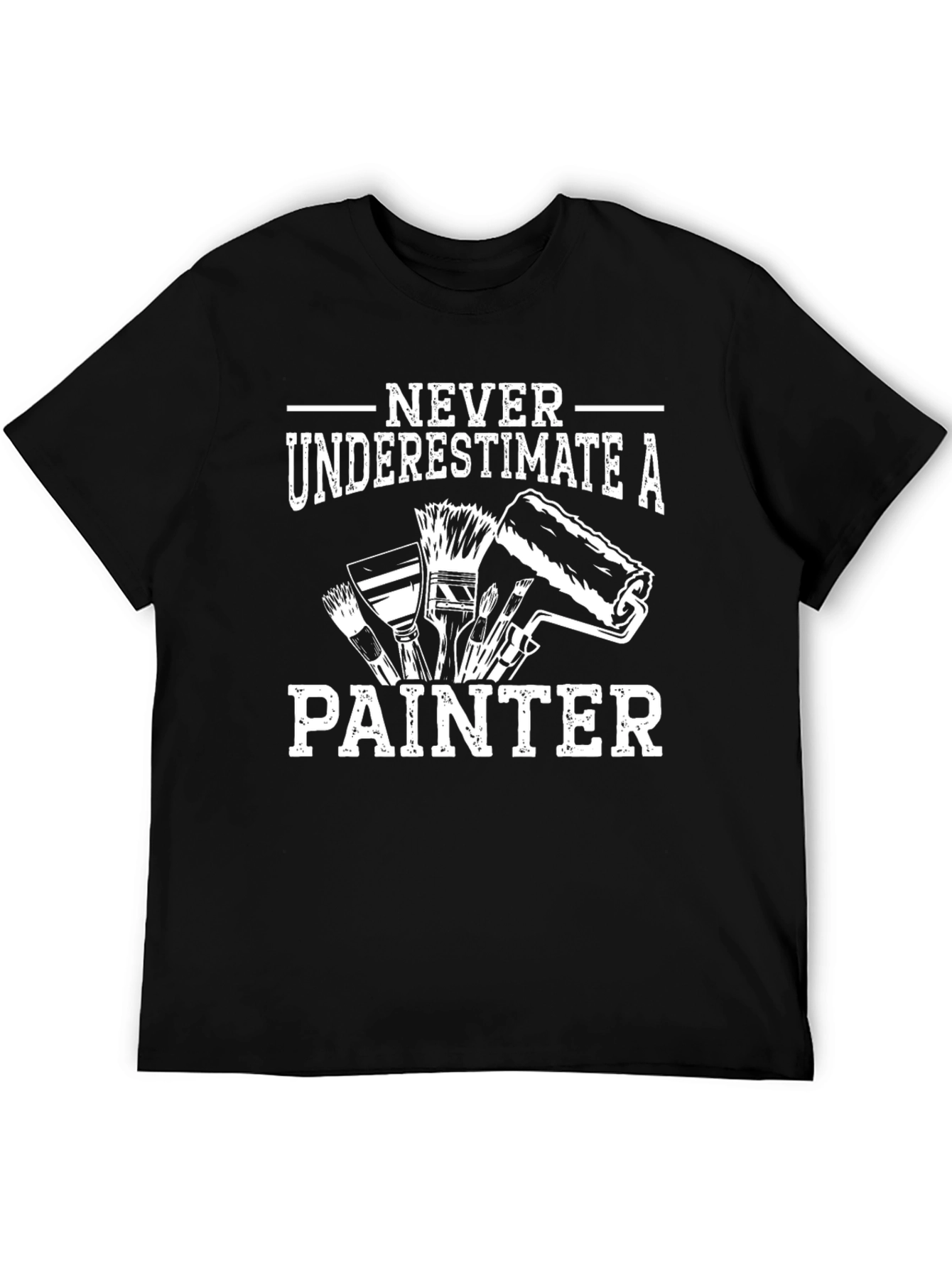 Black Never Underestimate a Painter T-Shirt view 5