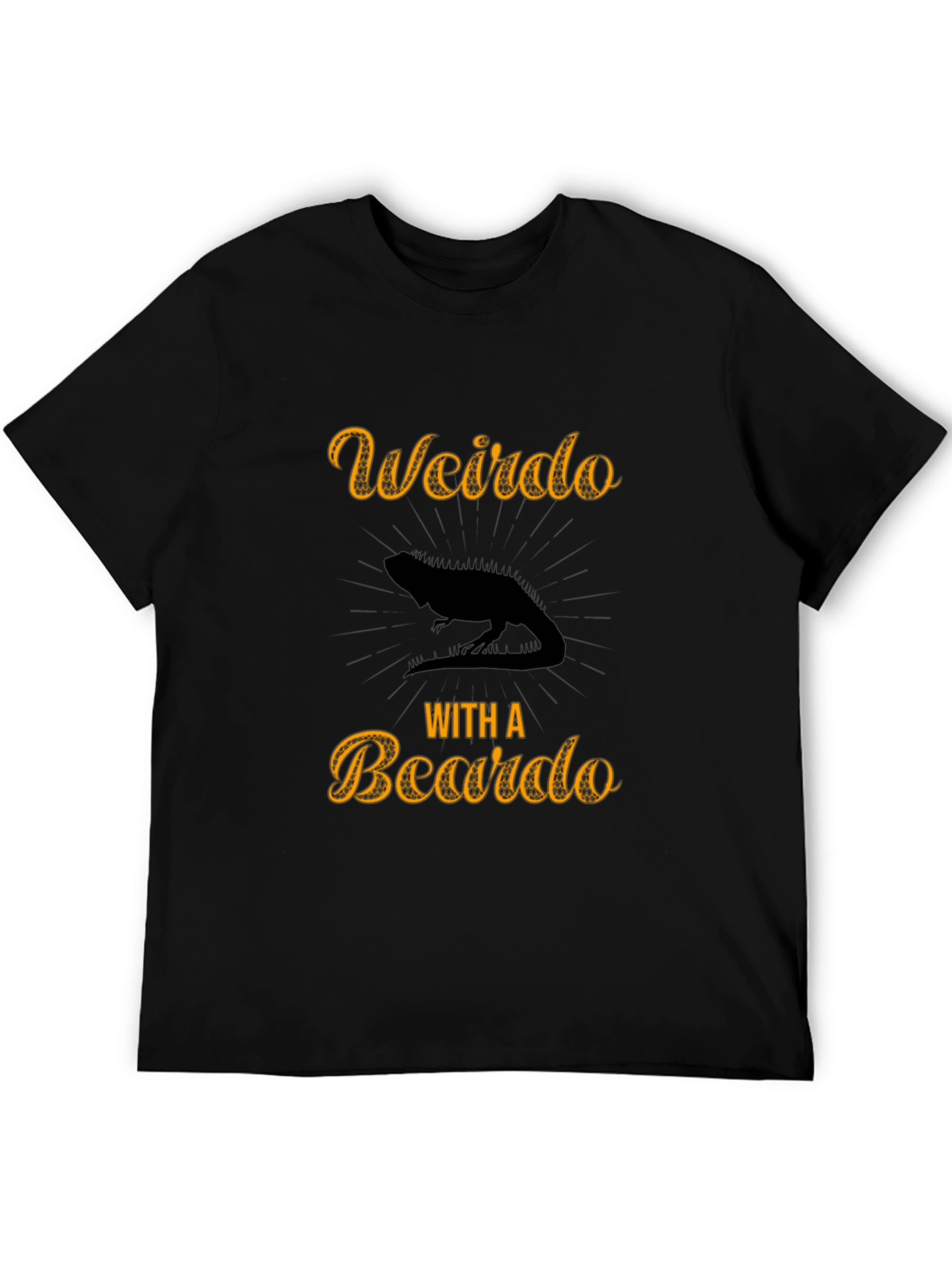 Black Weirdo With a Beardo Lizard Men's Black T-Shirt view 5