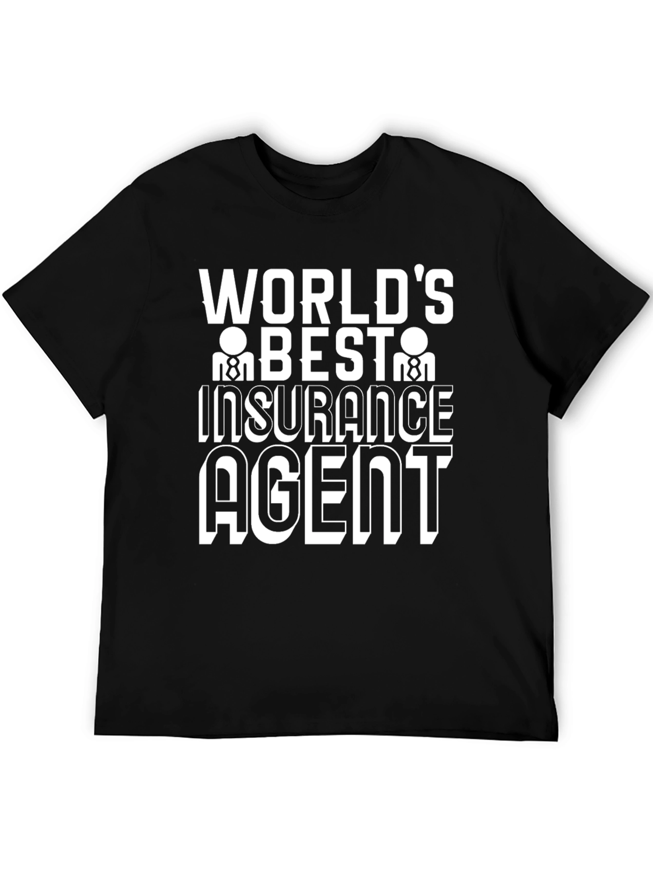 Black World's Best Insurance Agent T-Shirt - Black Cotton Tee view 5