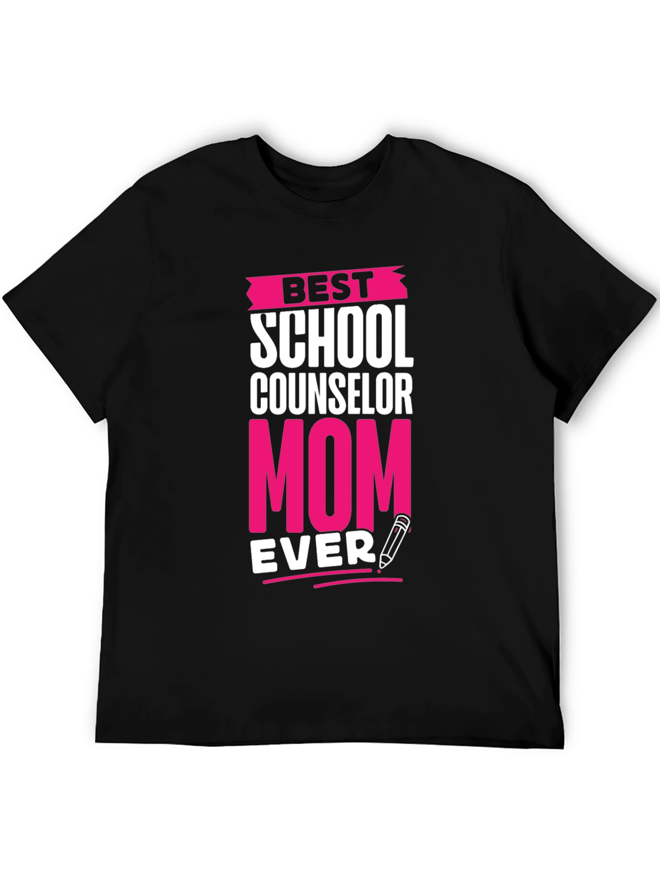 Black Best School Counselor Mom Ever T-Shirt view 5