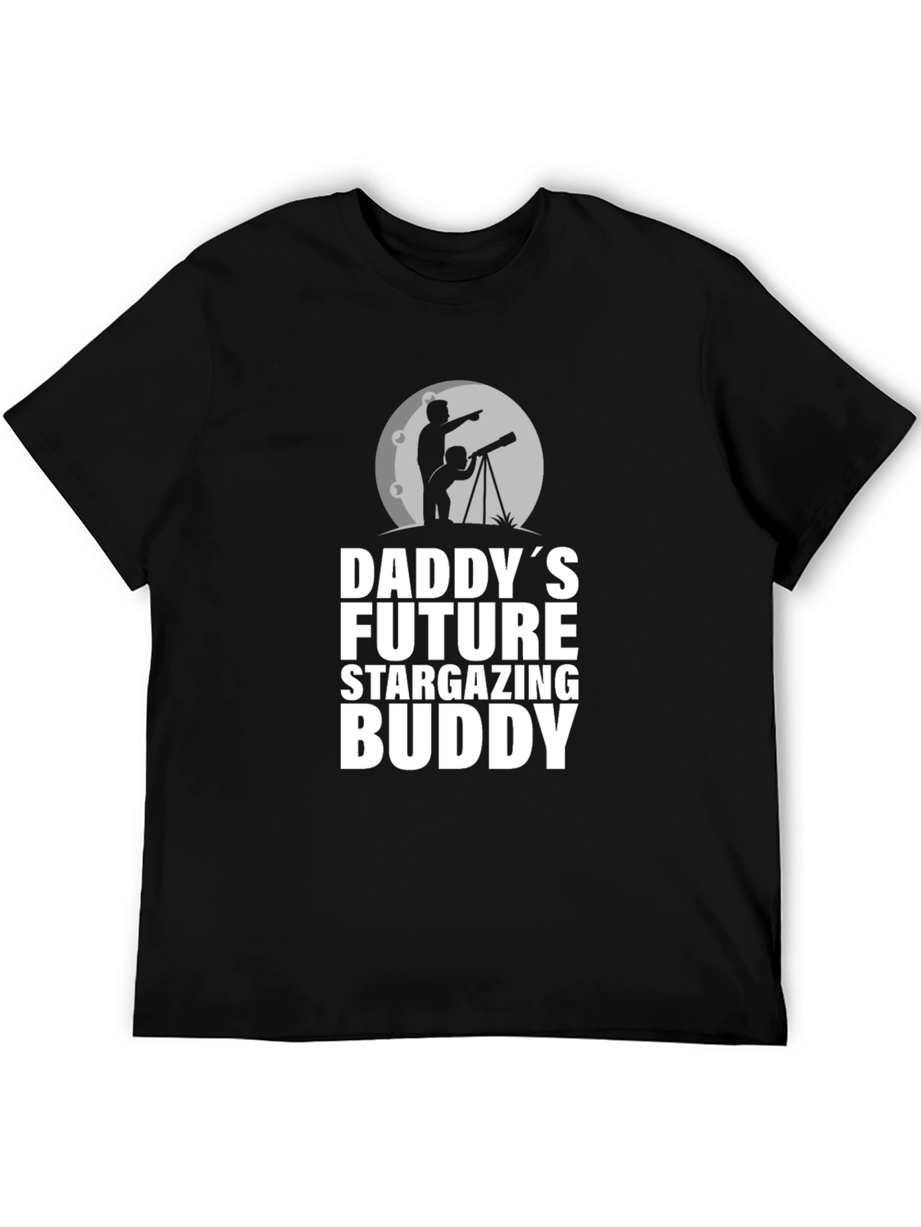 Black Daddy's Future Stargazing Buddy Black T-Shirt view 5