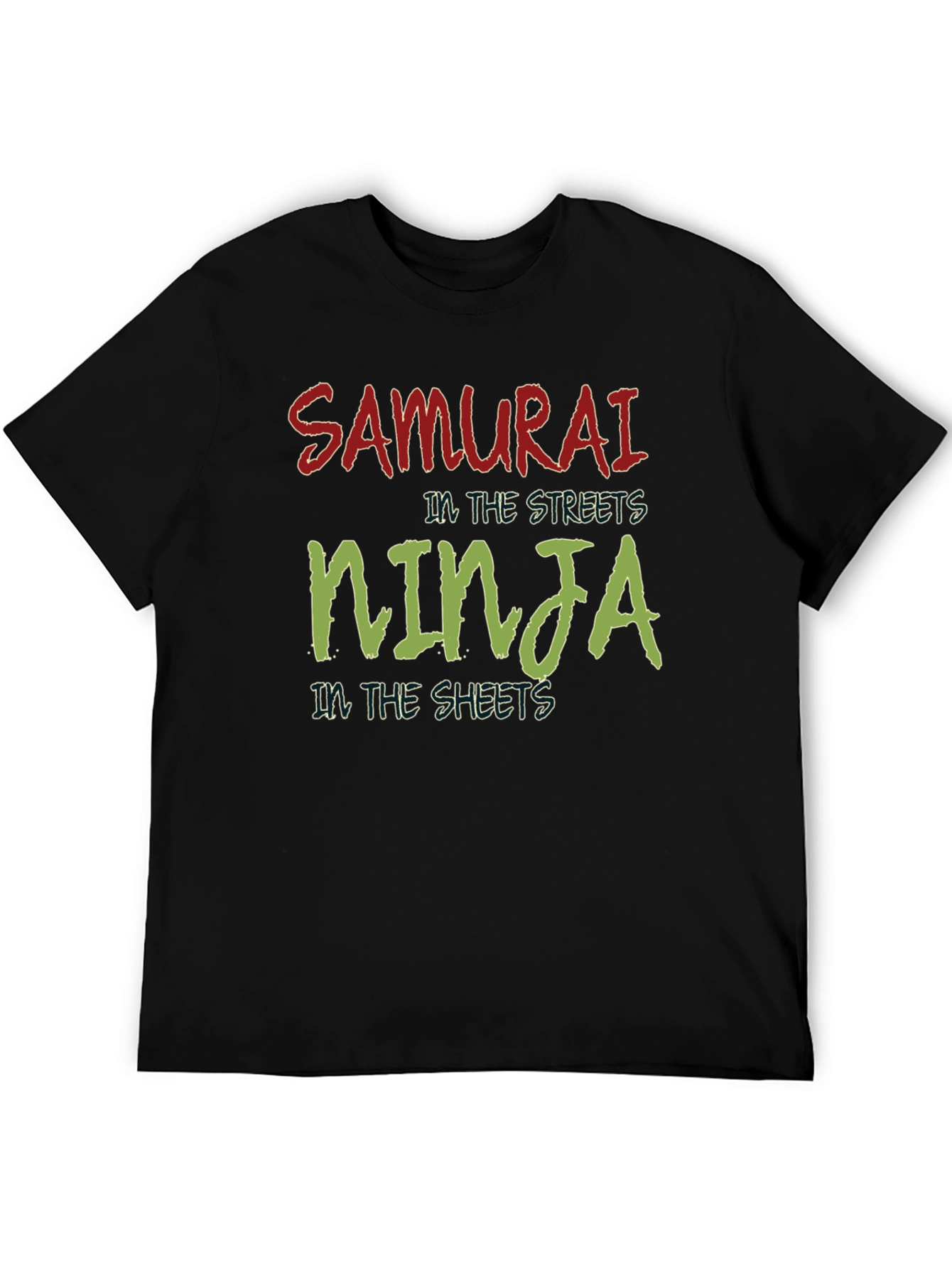 Black Samurai Ninja Graphic T-Shirt - Novelty Streetwear view 5