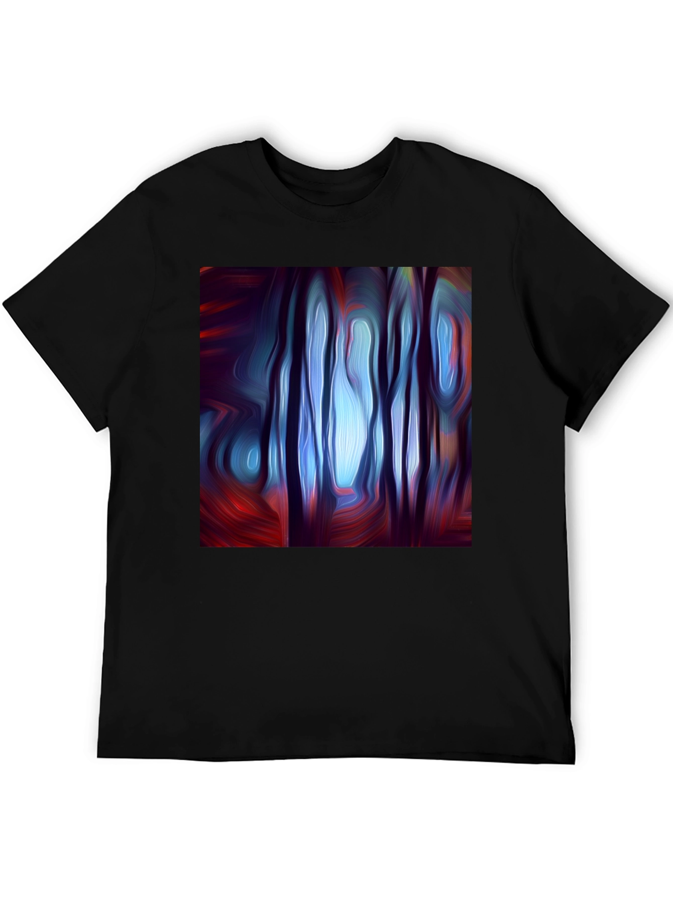 Black Abstract Forest Art T-Shirt view 5