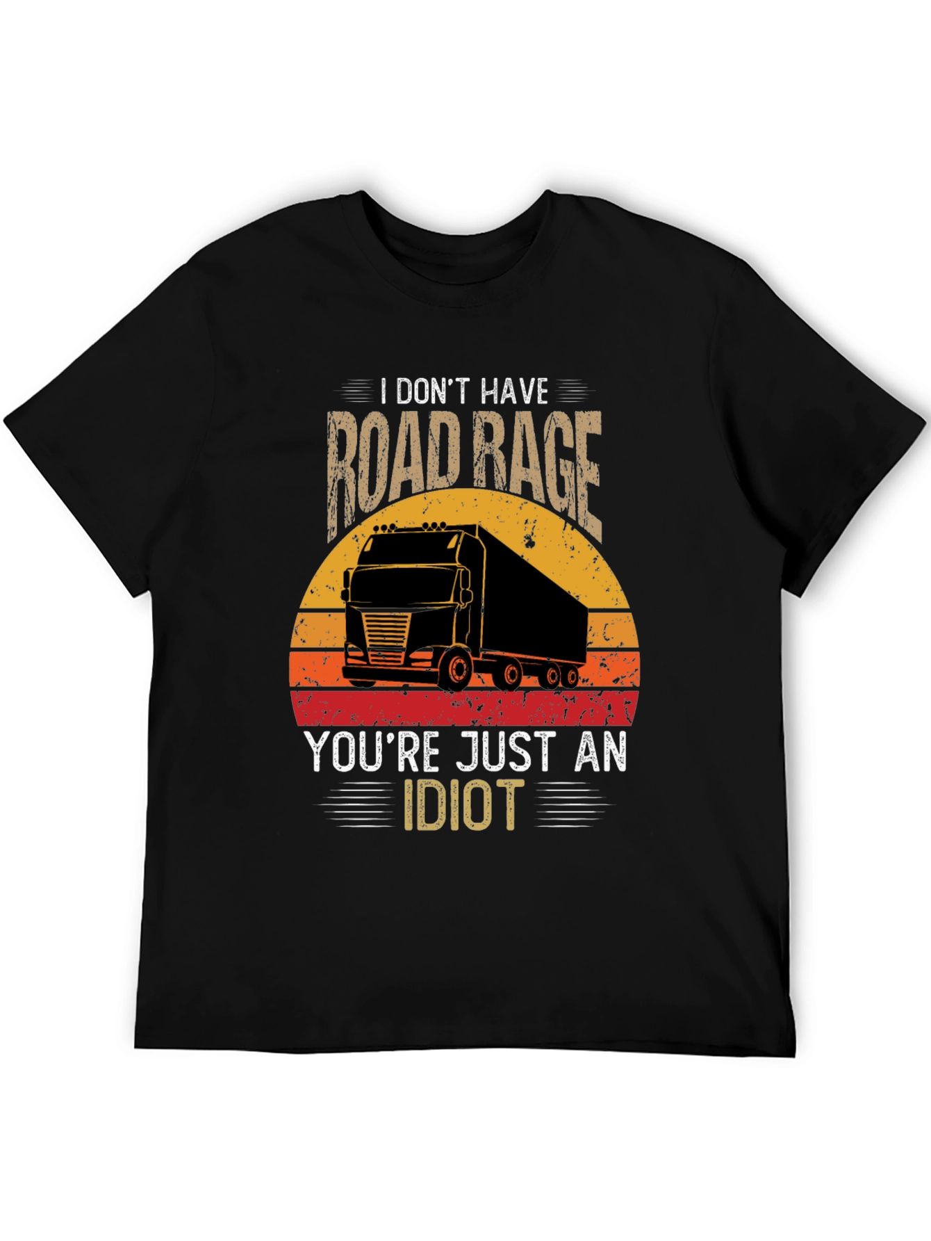 Black Road Rage Trucker T-Shirt - Funny Graphic Tee view 5