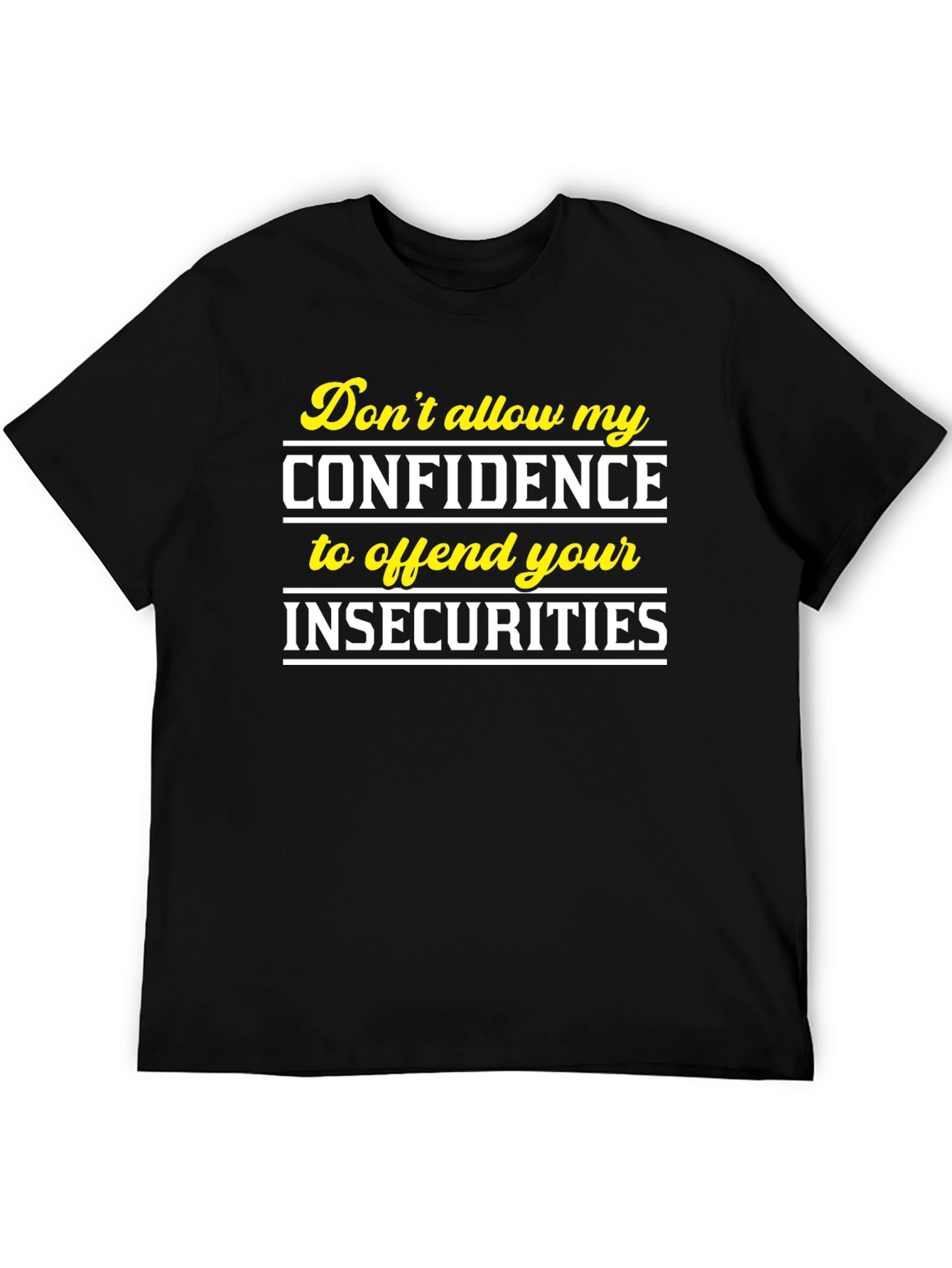 Black Confidence Slogan Graphic Tee - Black view 5
