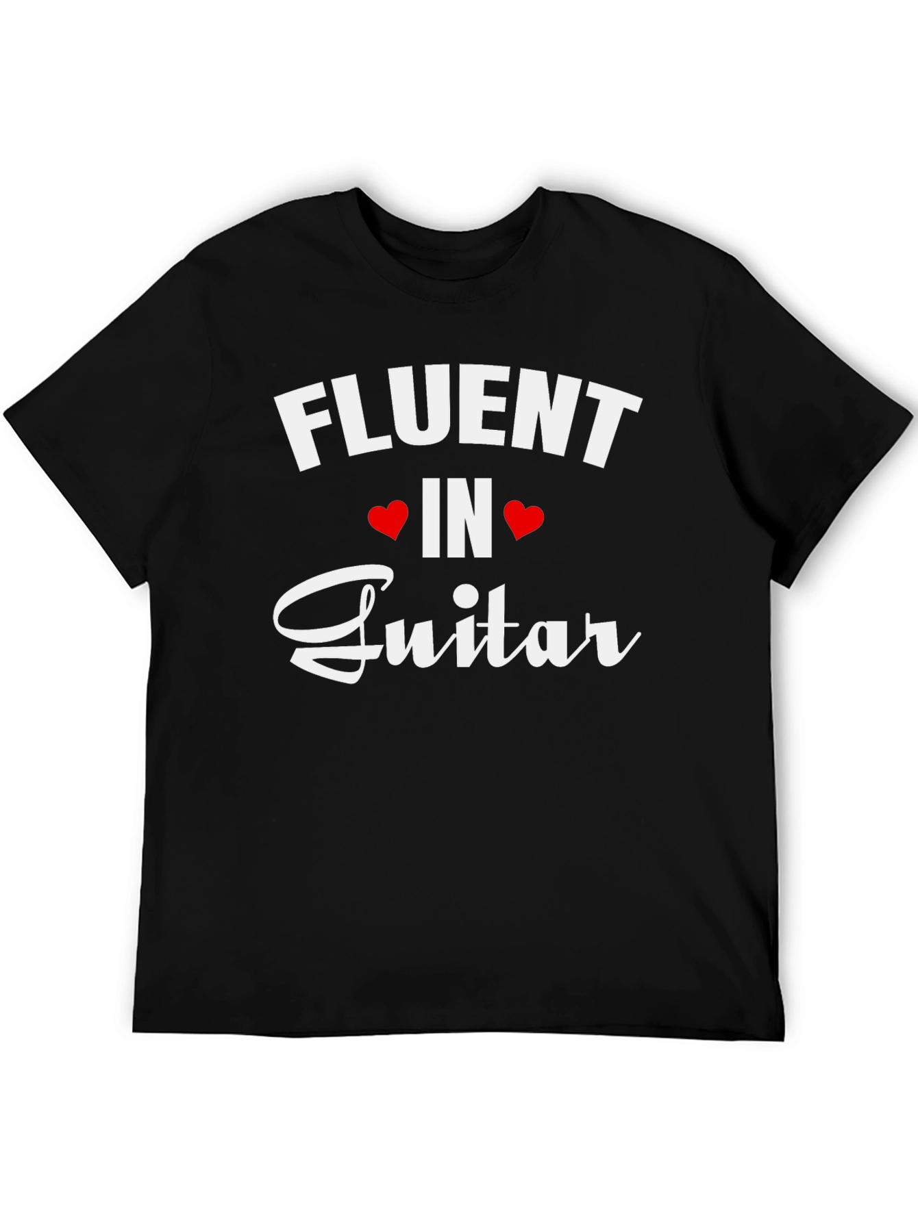 Black Fluent in Guitar T-Shirt - Music Lover Tee view 5