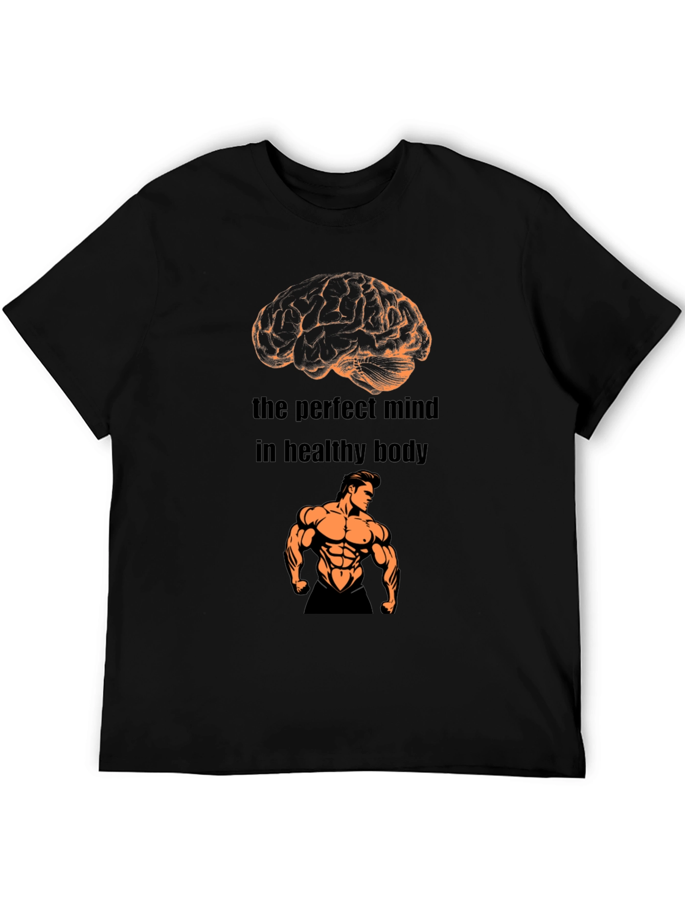 Black Mind & Body T-Shirt: The Perfect Mind in Healthy Body view 5