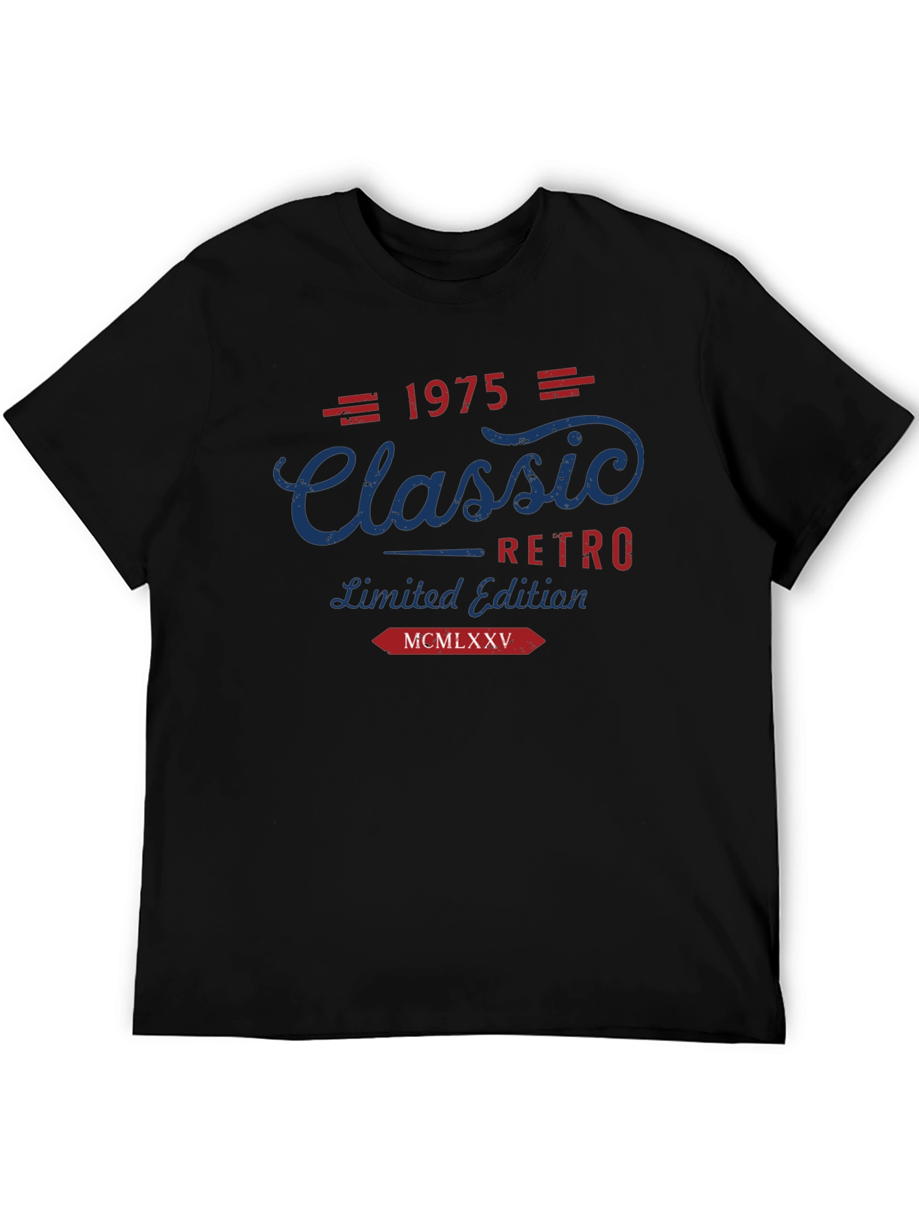 Black Classic Retro 1975 Limited Edition Graphic Tee view 5